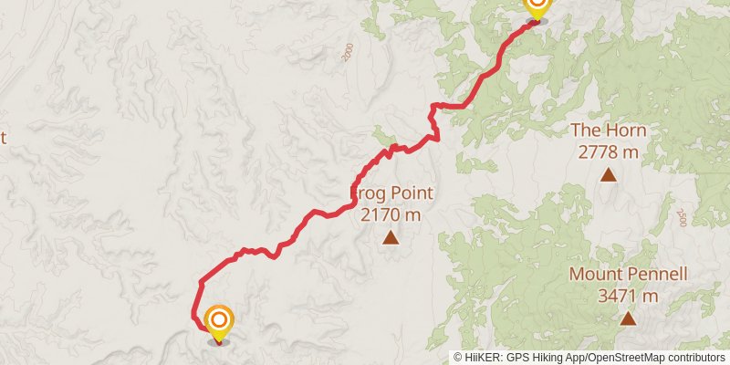 Hayduke Trail stage 20 Map