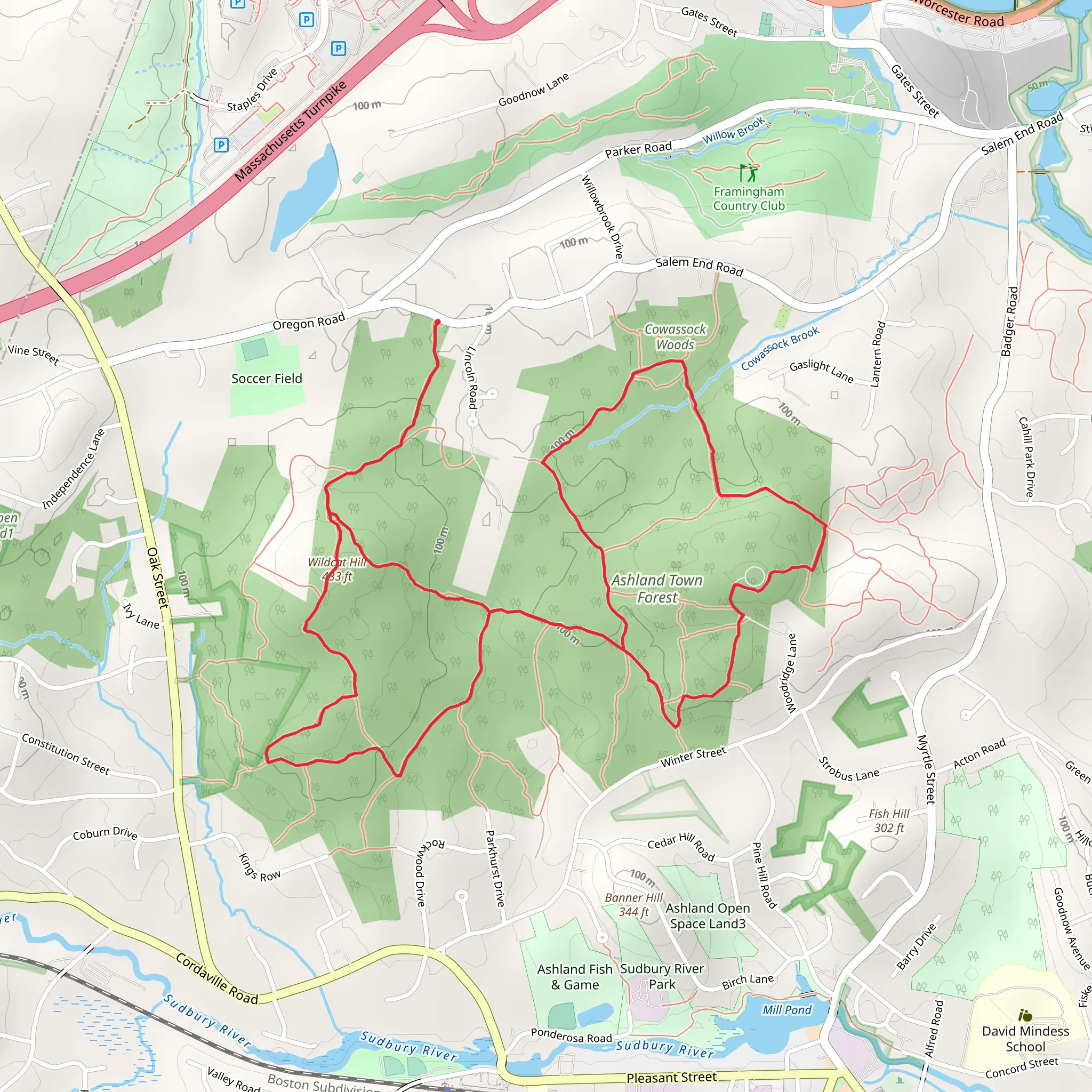 Wildcat Hill Loop via Bay Circuit Trail mobile static map