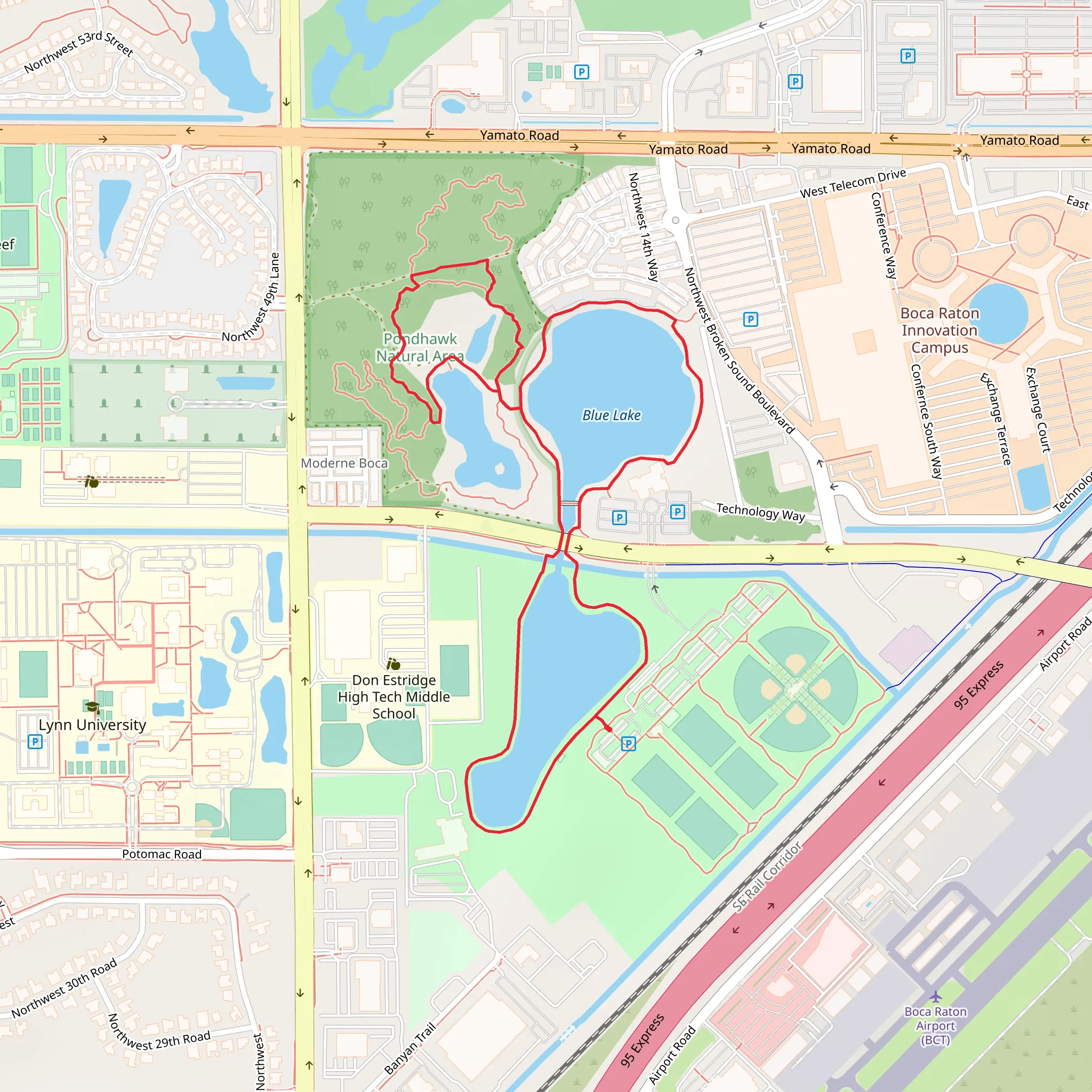 Blue Lake Trail and Pondhawk Accessible Loop Trail mobile static map