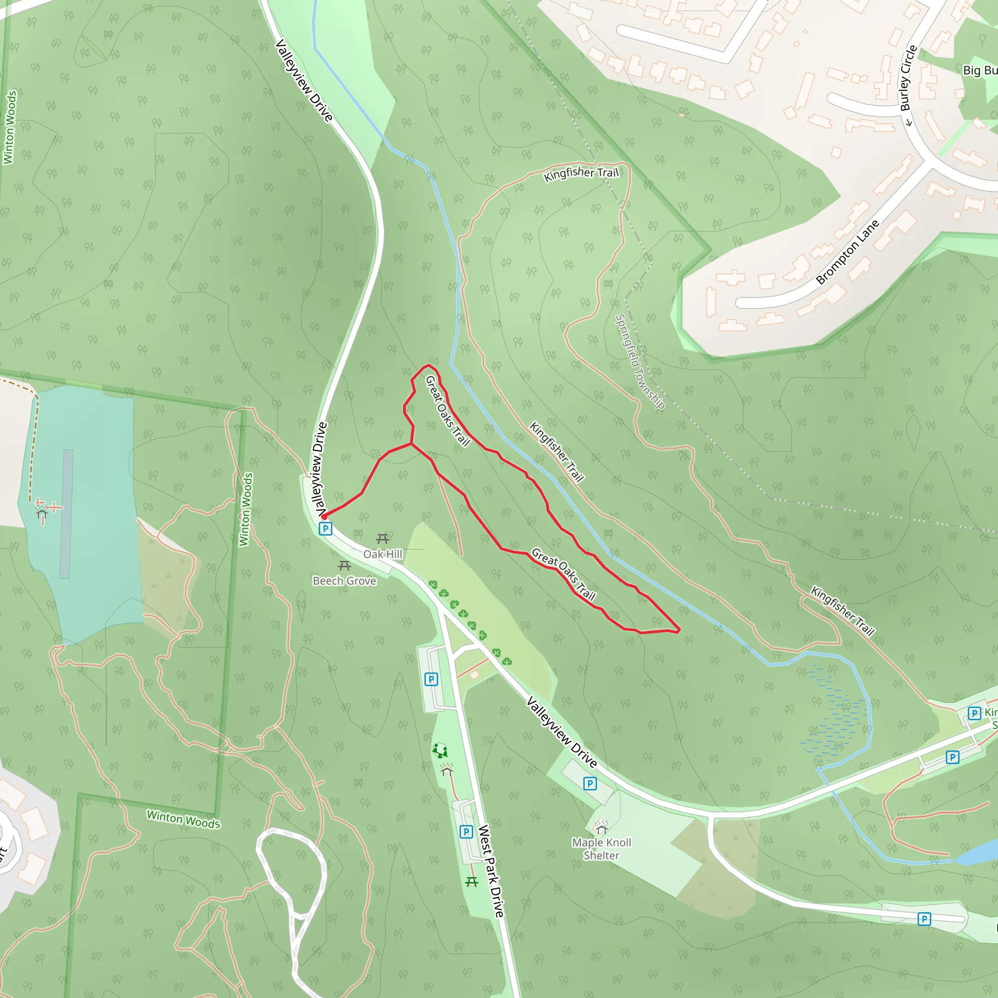 Great Oaks Loop Trail mobile static map