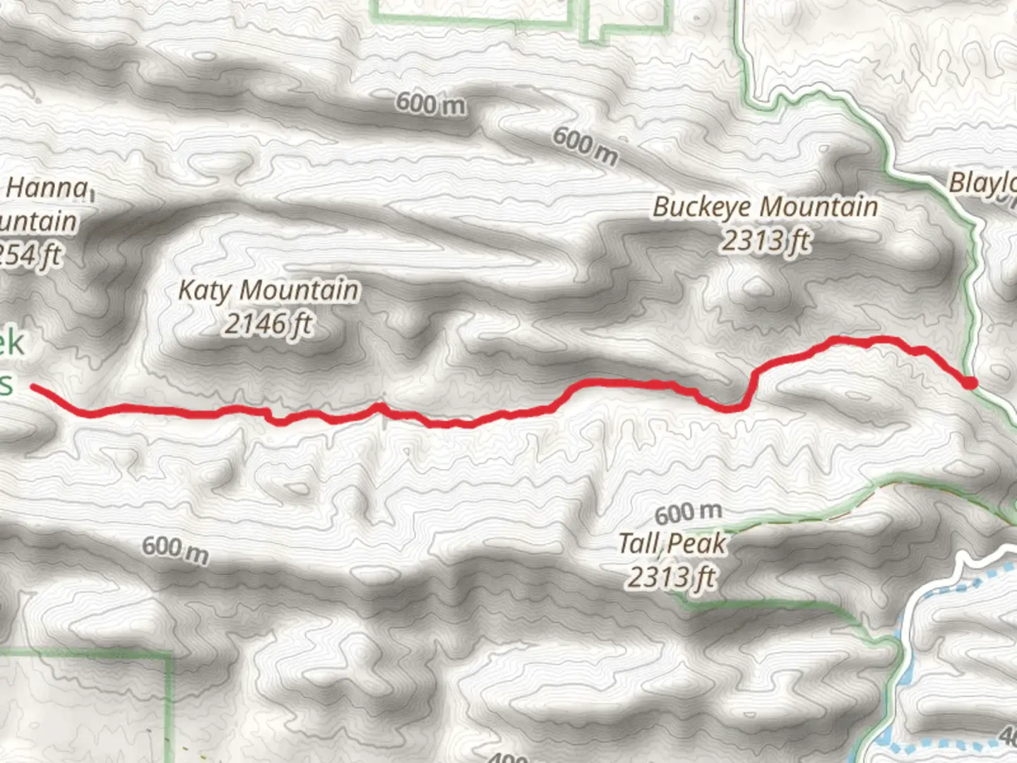 An image depicting the trail East Caney Creek Trail and its surrounding area.