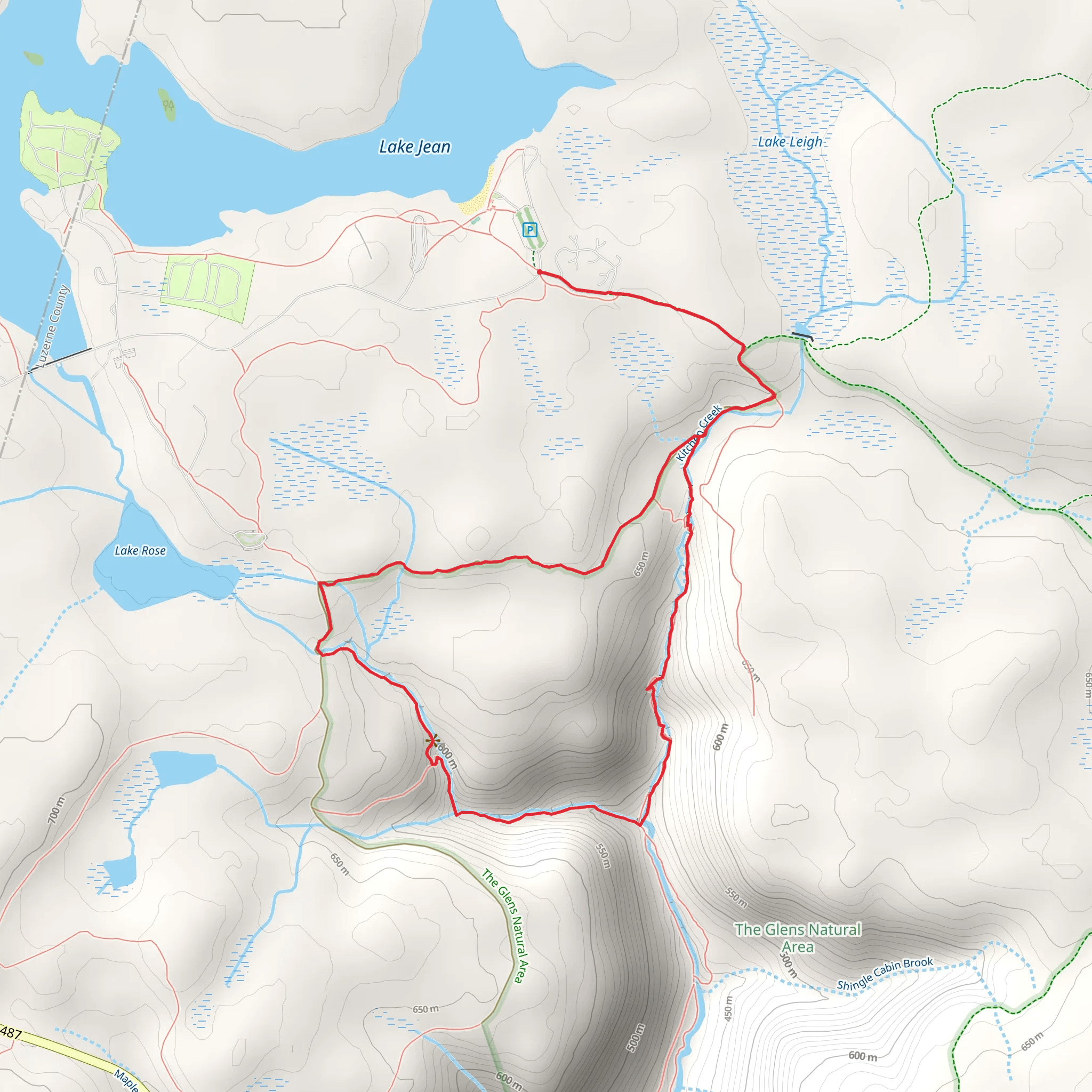 Falls Trail and Highland Trail Loop mobile static map