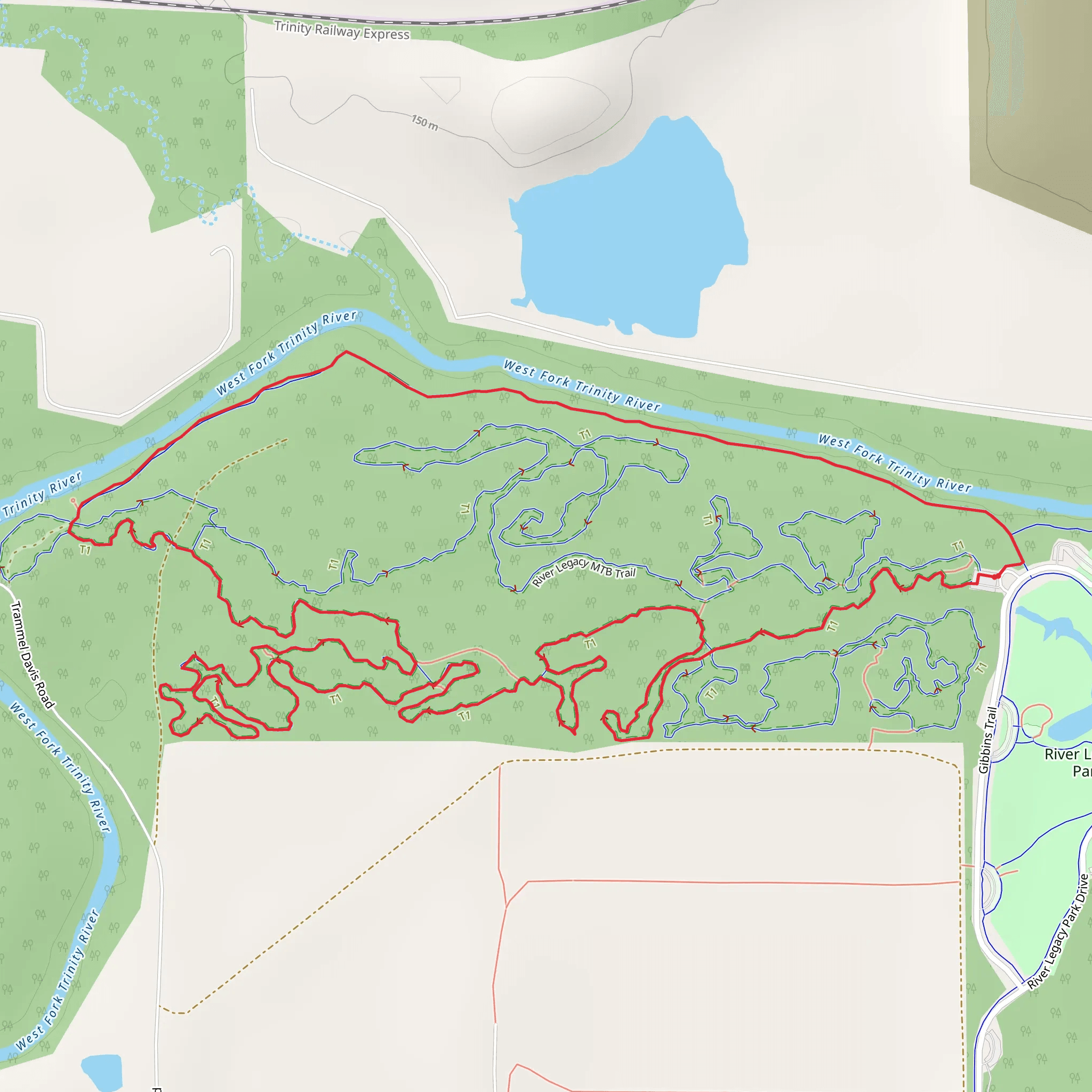 West Fork Trinity River via River Legacy Trail mobile static map