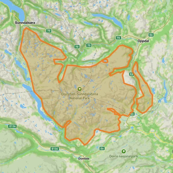 Dovrefjell–Sunndalsfjella National Park mobile static map