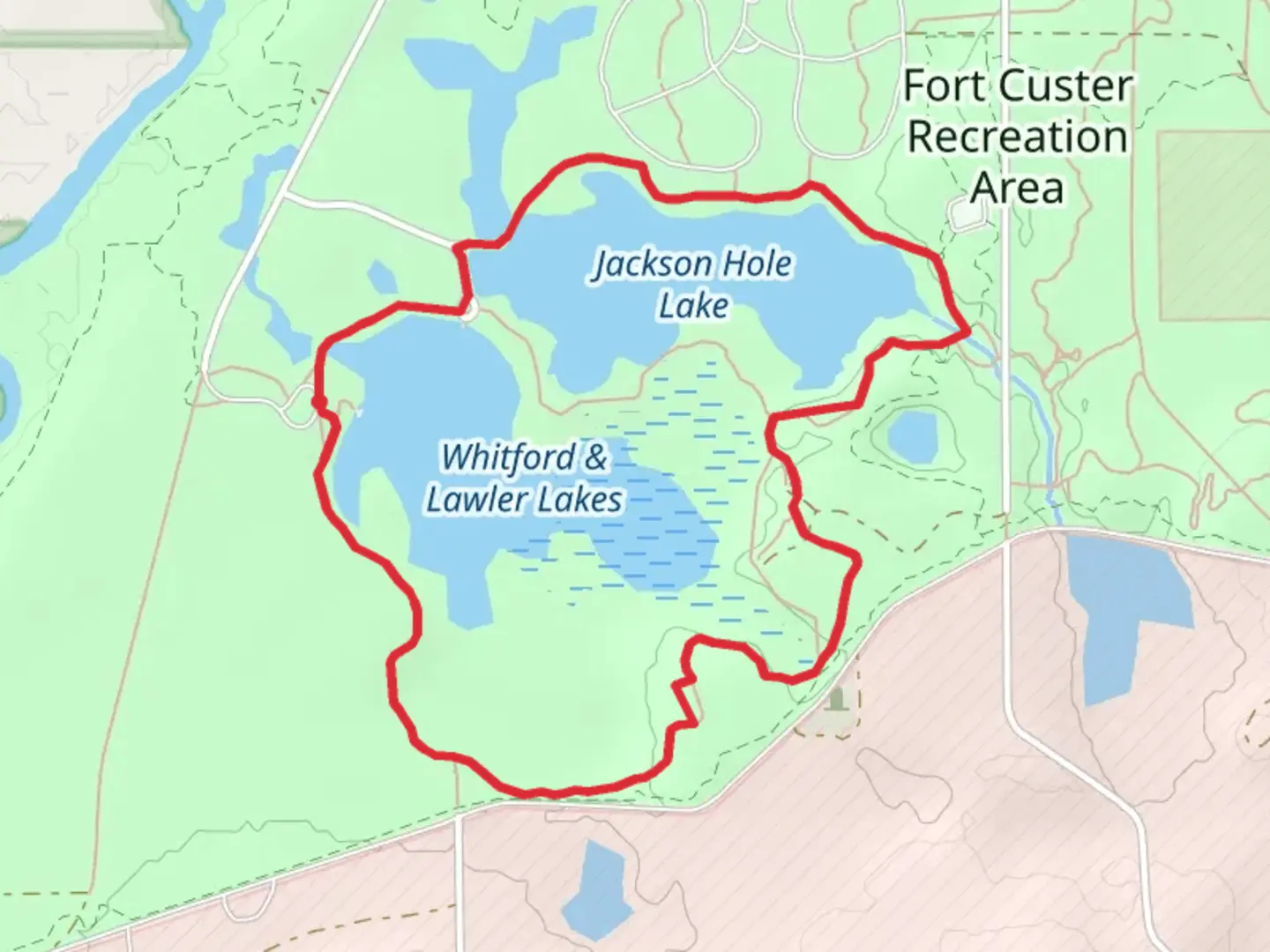 An image depicting the trail Jackson Hole Lake Loop and its surrounding area.