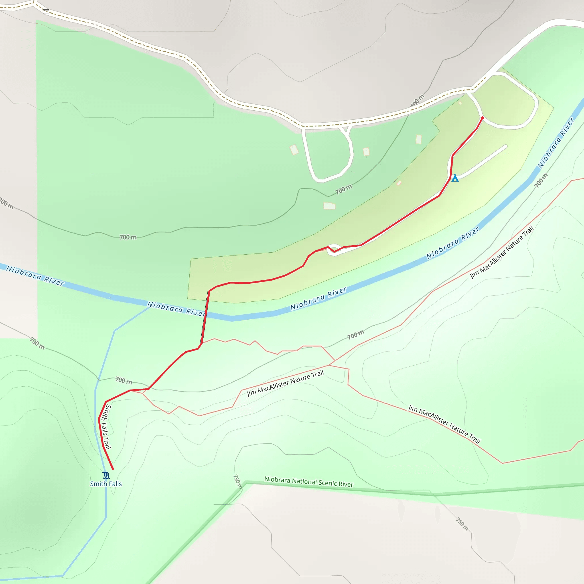 Smith Falls Trail mobile static map