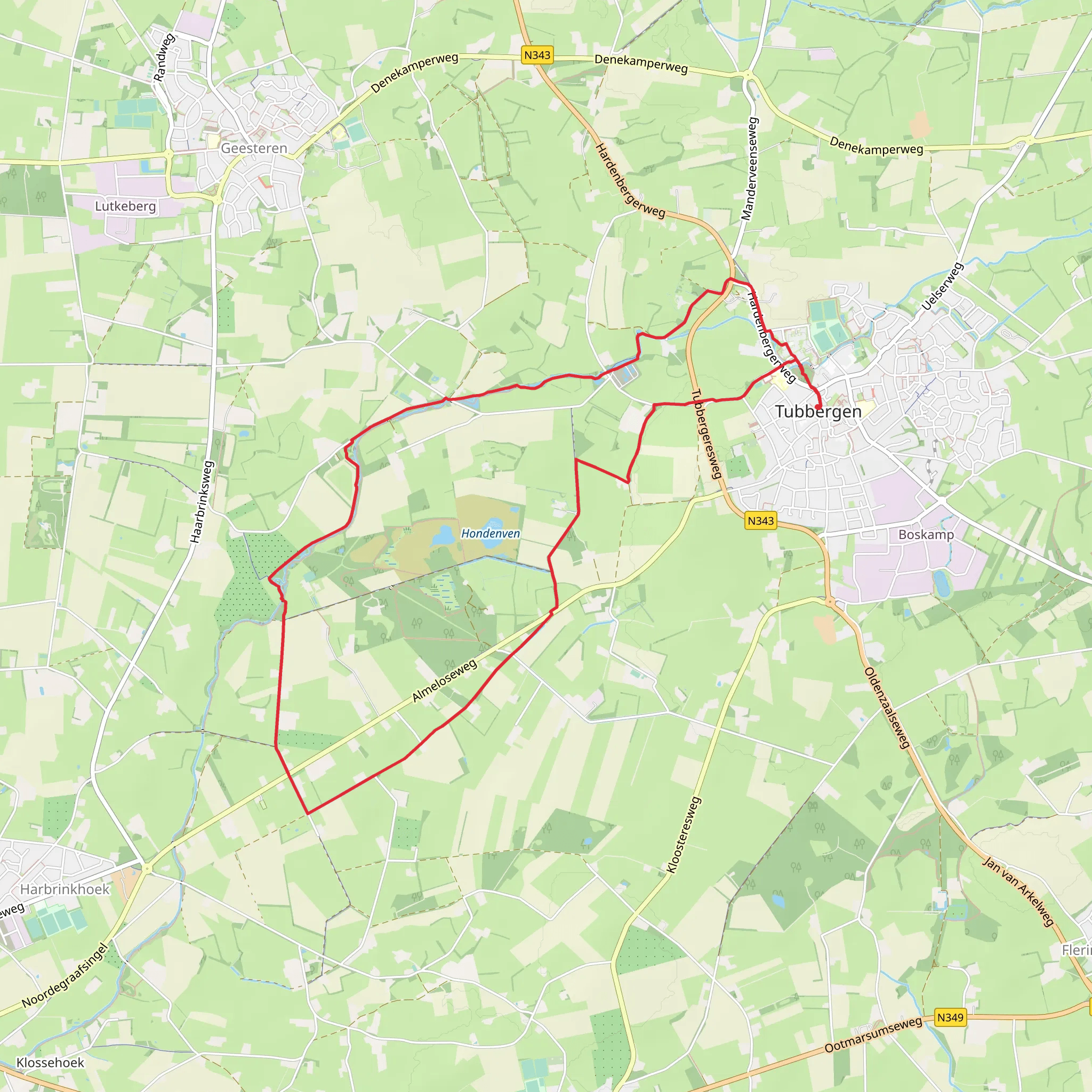 Tubbergen and Tubbergerveld Loop mobile static map