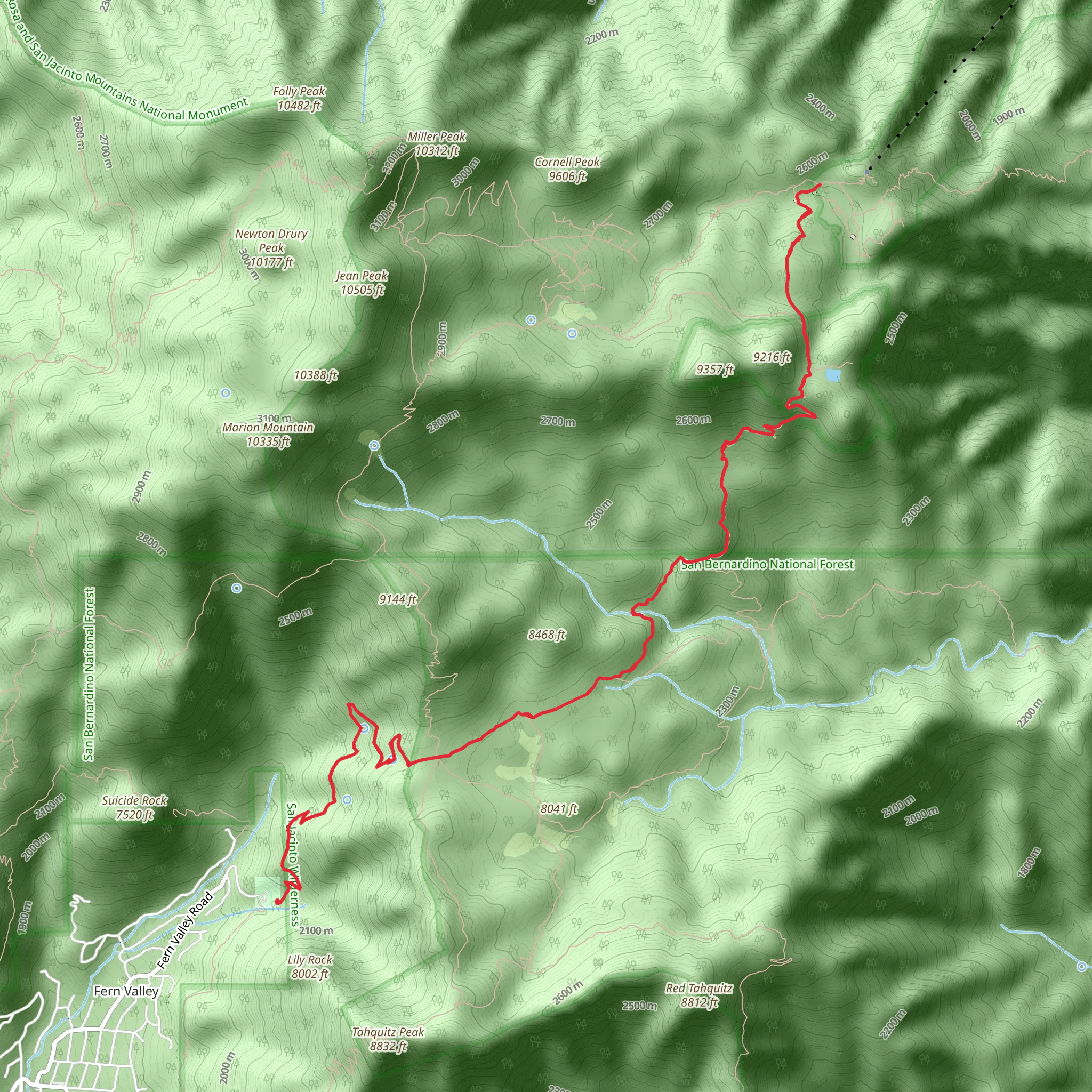 Willow Creek via Devils Slide Trail mobile static map