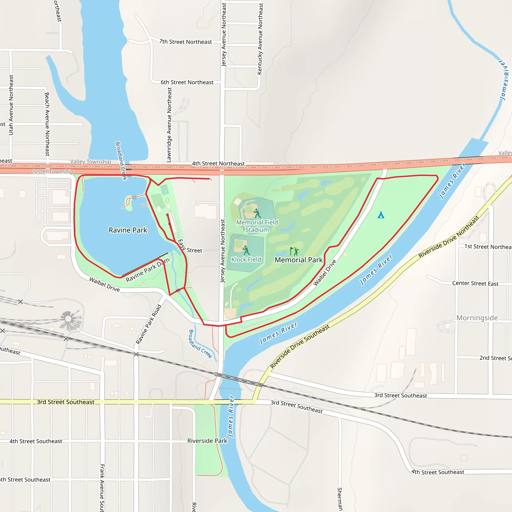 Ravine Park and Memorial Park County Park Campground Loop mobile static map
