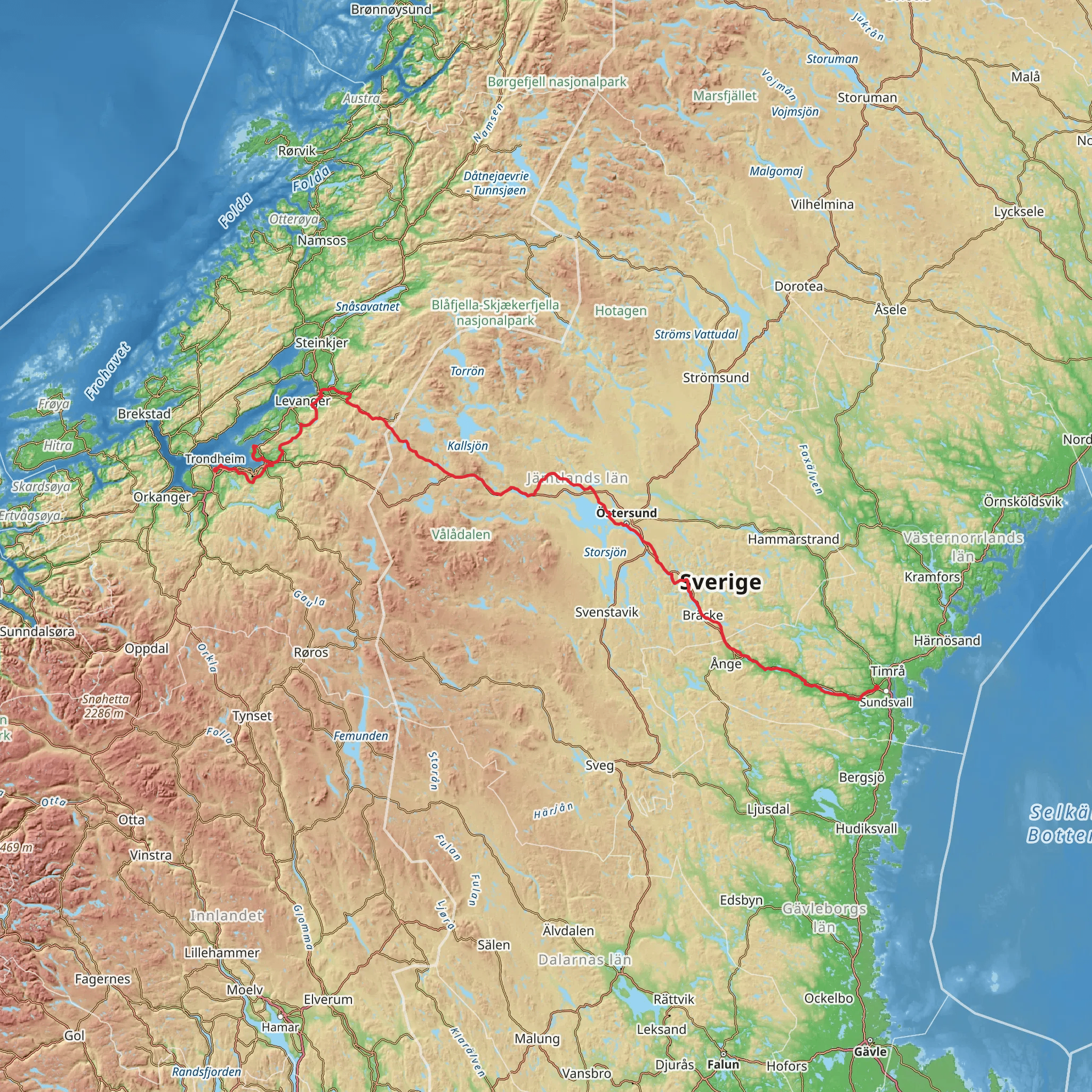St Olavsleden mobile static map