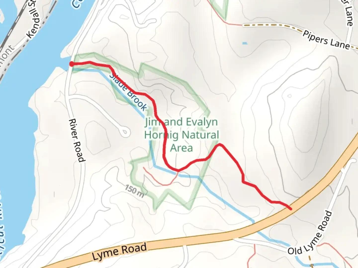 An image depicting the trail Lower Slade Brook Waterfall Trail Out and Back and its surrounding area.