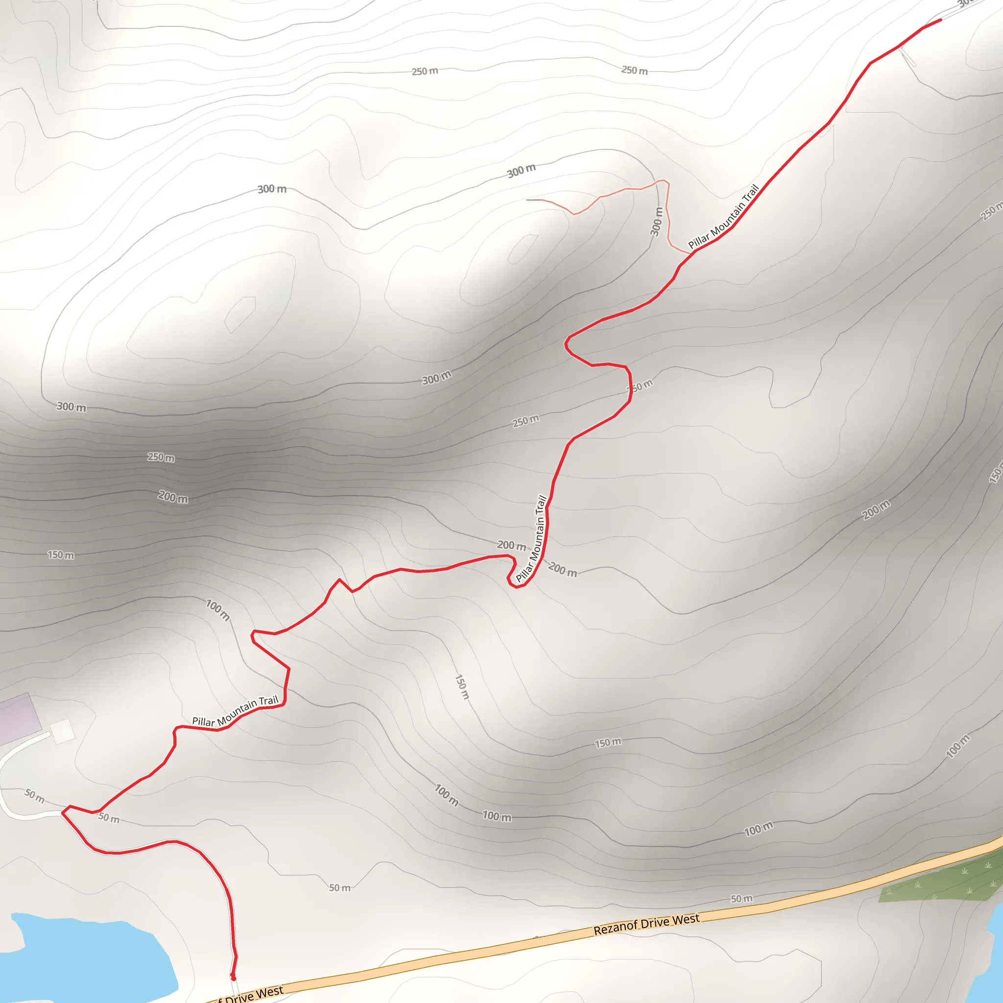 Pillar Mountain Trail - Short mobile static map