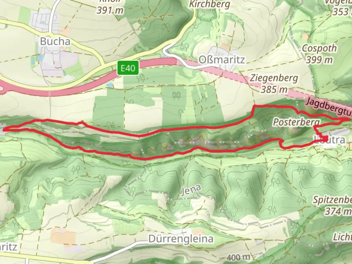 An image depicting the trail Alpenstieg and 100 Kilometer-Horizontale and its surrounding area.