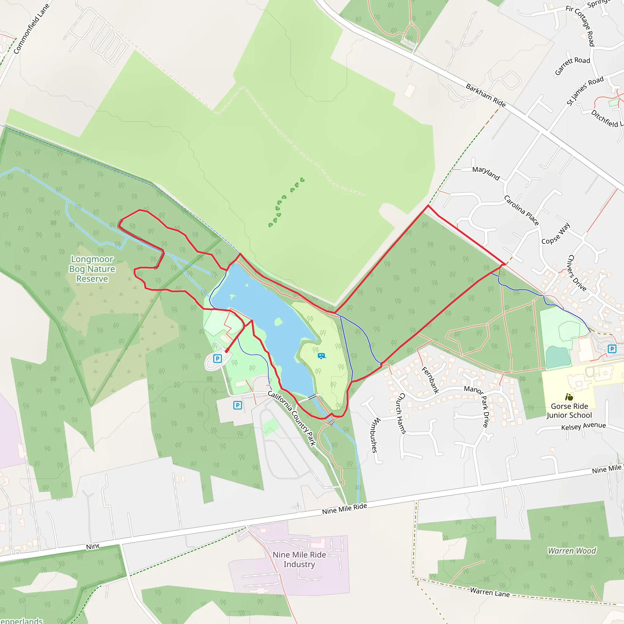 Longmoor Lake Loop mobile static map