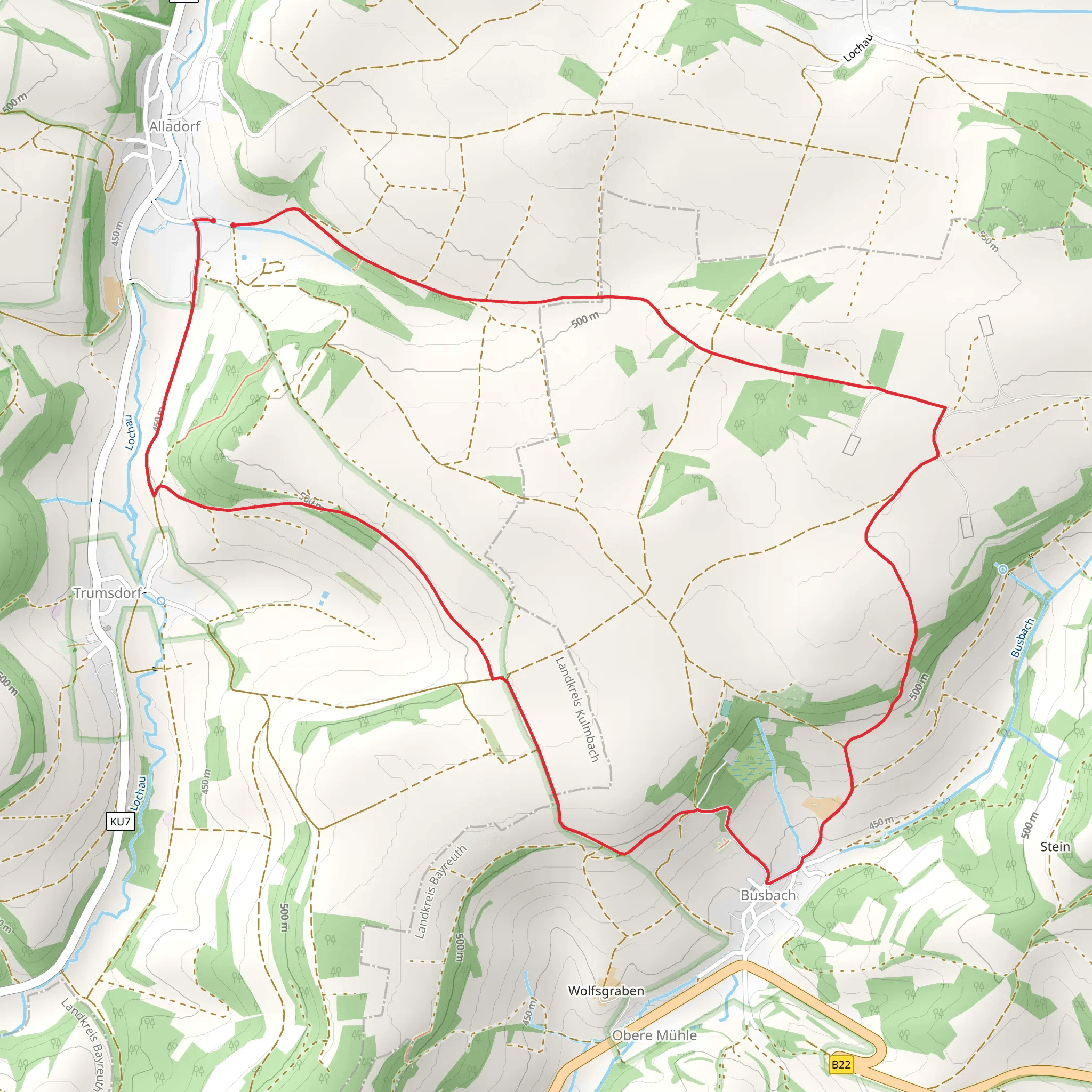 Kuckuckswege runs um Busbach mobile static map