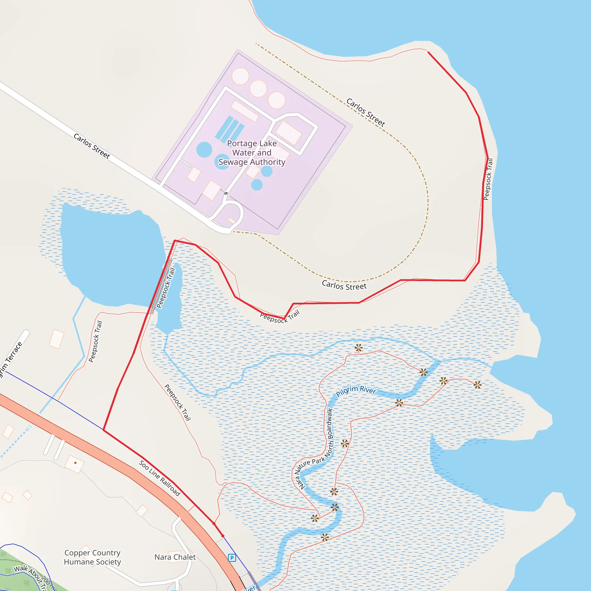 Peepsock Trail Out and Back mobile static map