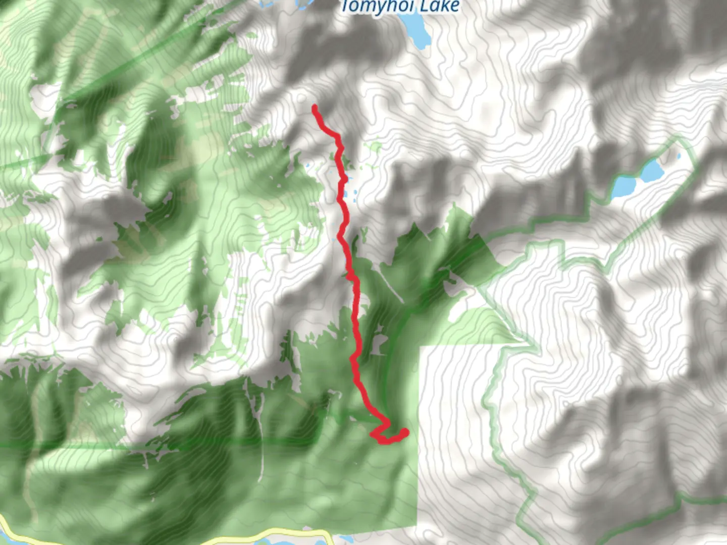 An image depicting the trail Tomyhoi Peak Trail - Short and its surrounding area.