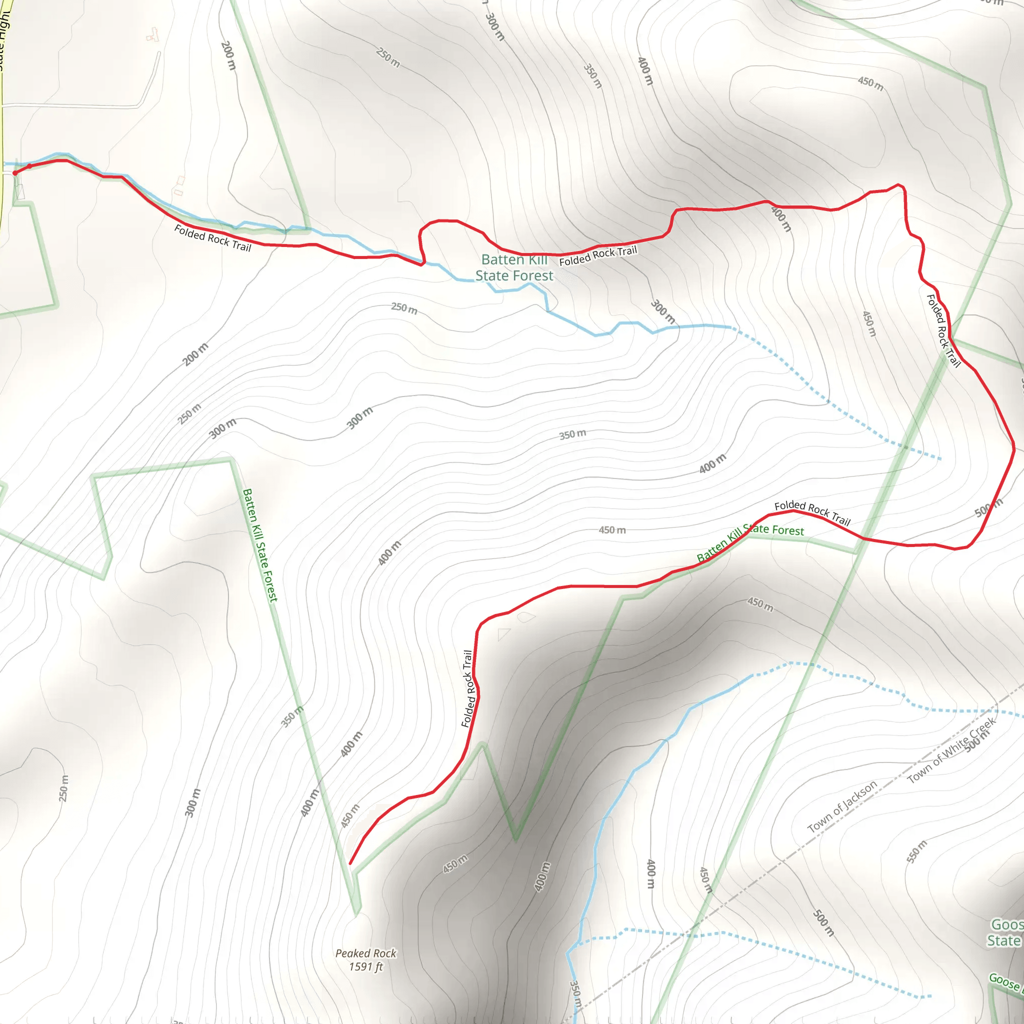 Folded Rock Trail mobile static map