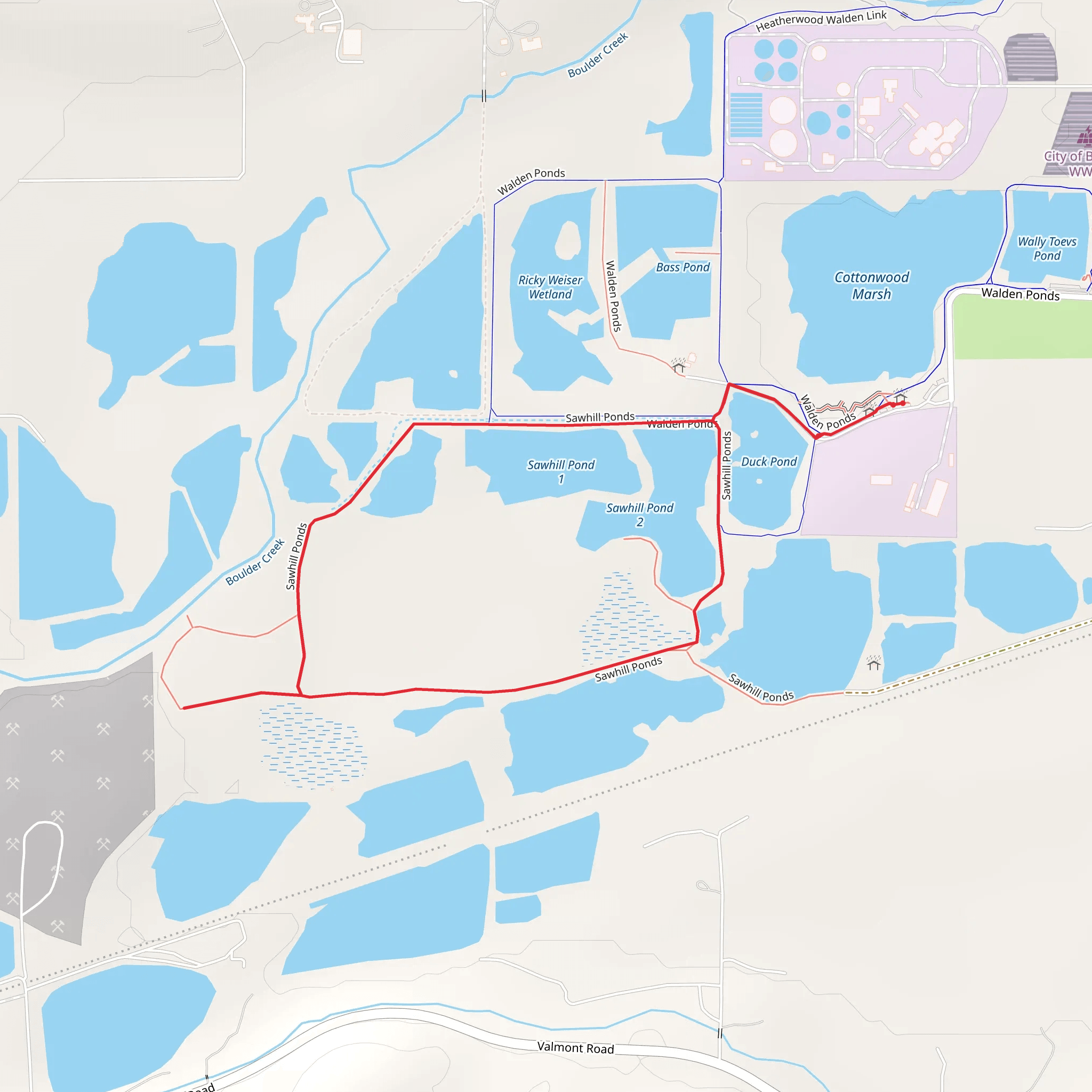 Sawhill Ponds Loop mobile static map