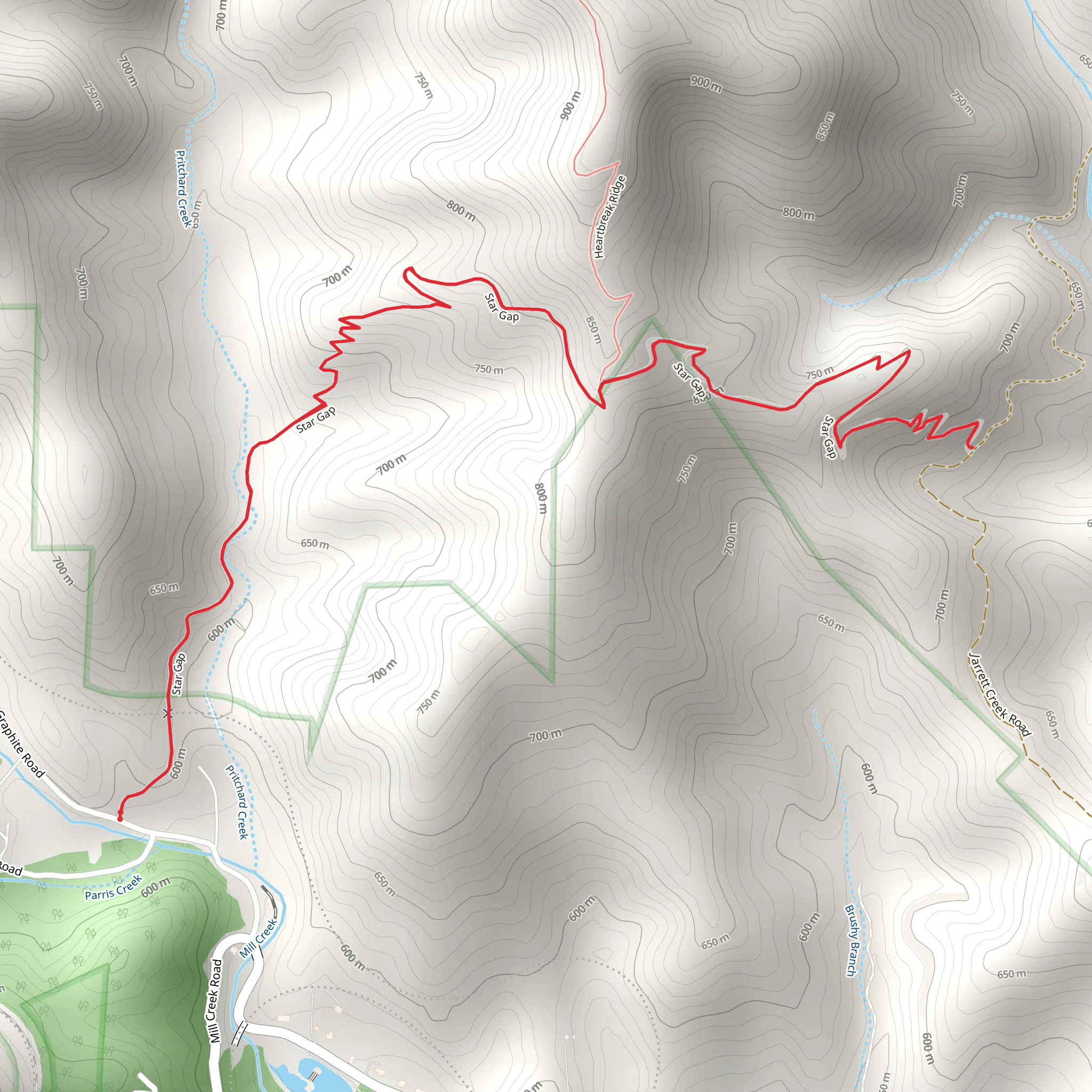 Star Gap Trail mobile static map