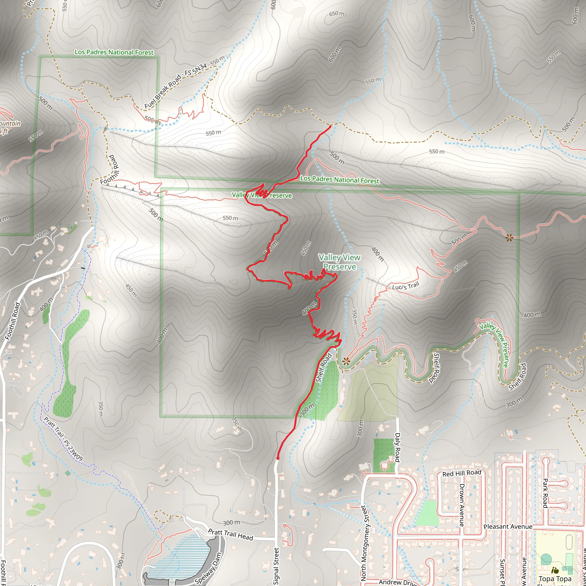 Fox Canyon Trail mobile static map