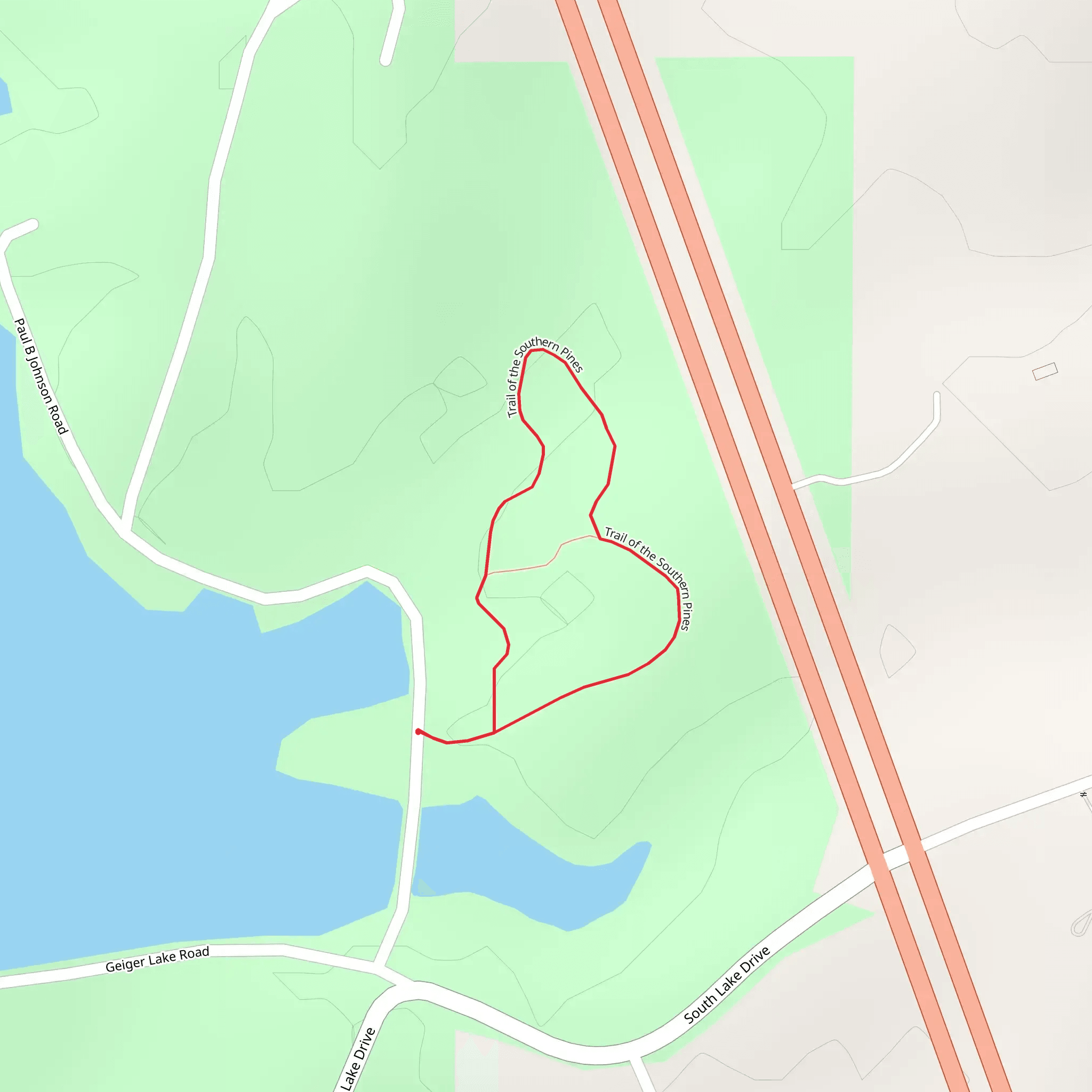 Trail of the Southern Pines Loop mobile static map