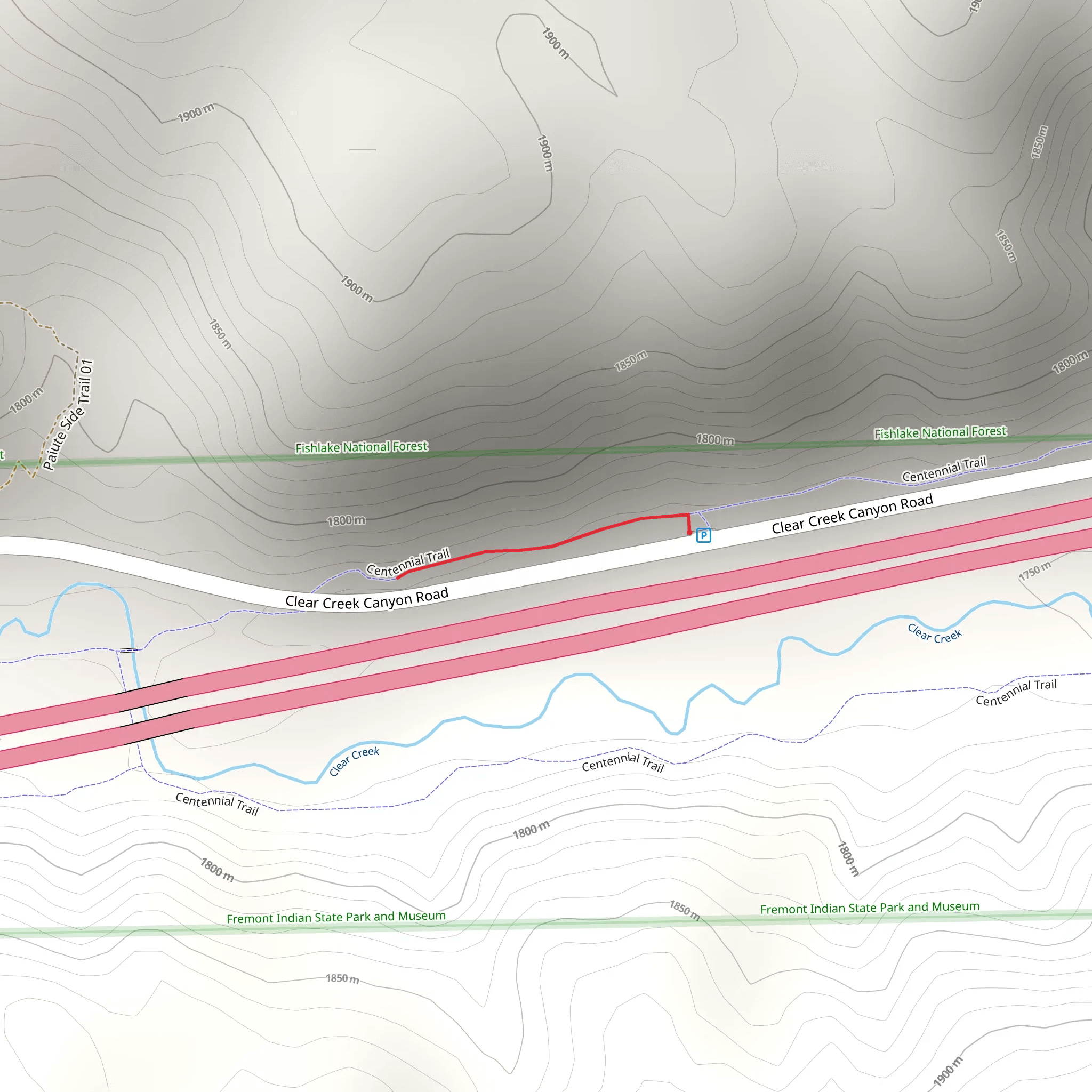 Clear Creek Out and Back mobile static map