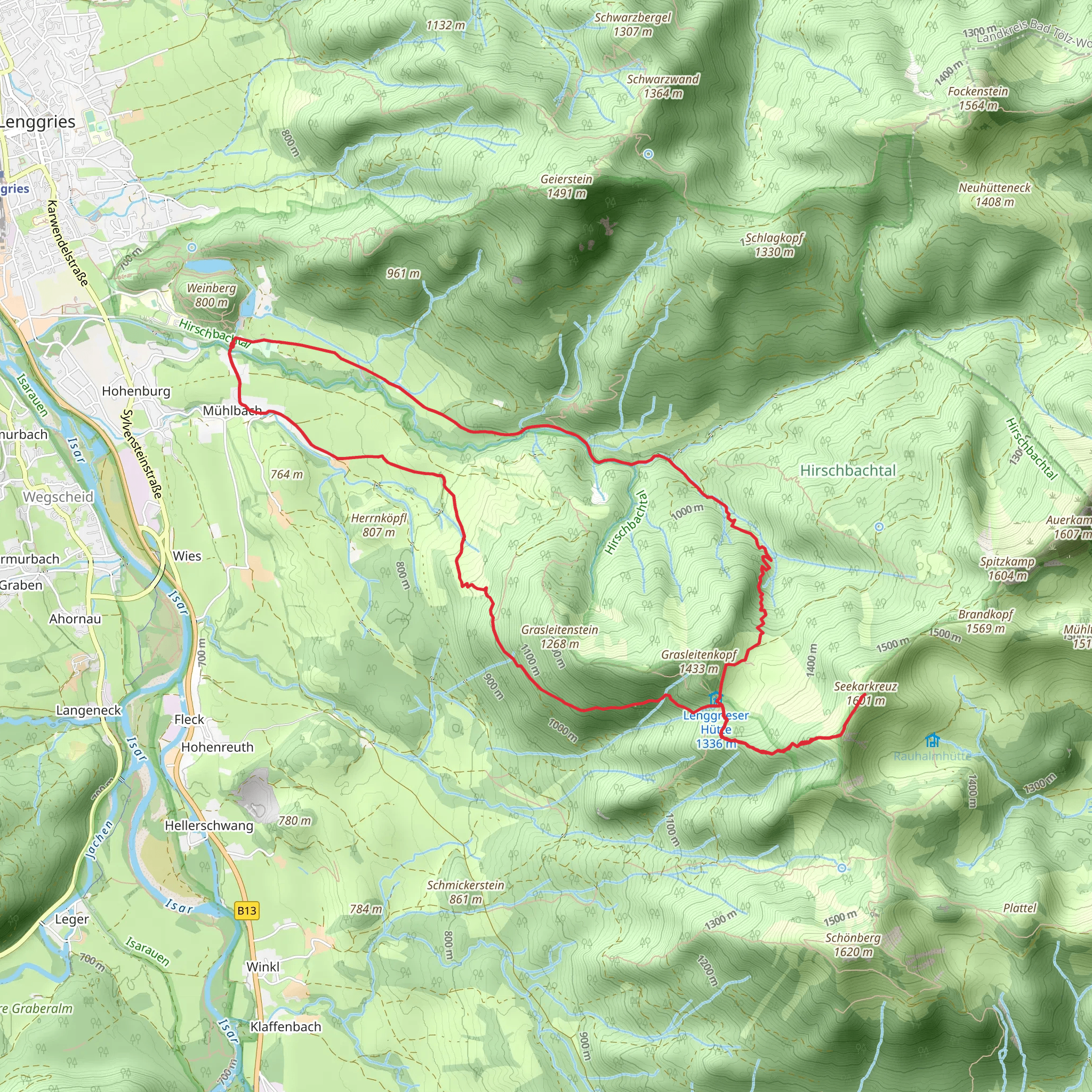 Seekarkreuz and Grasleitenstein Loop via Aplina Purple Trail mobile static map