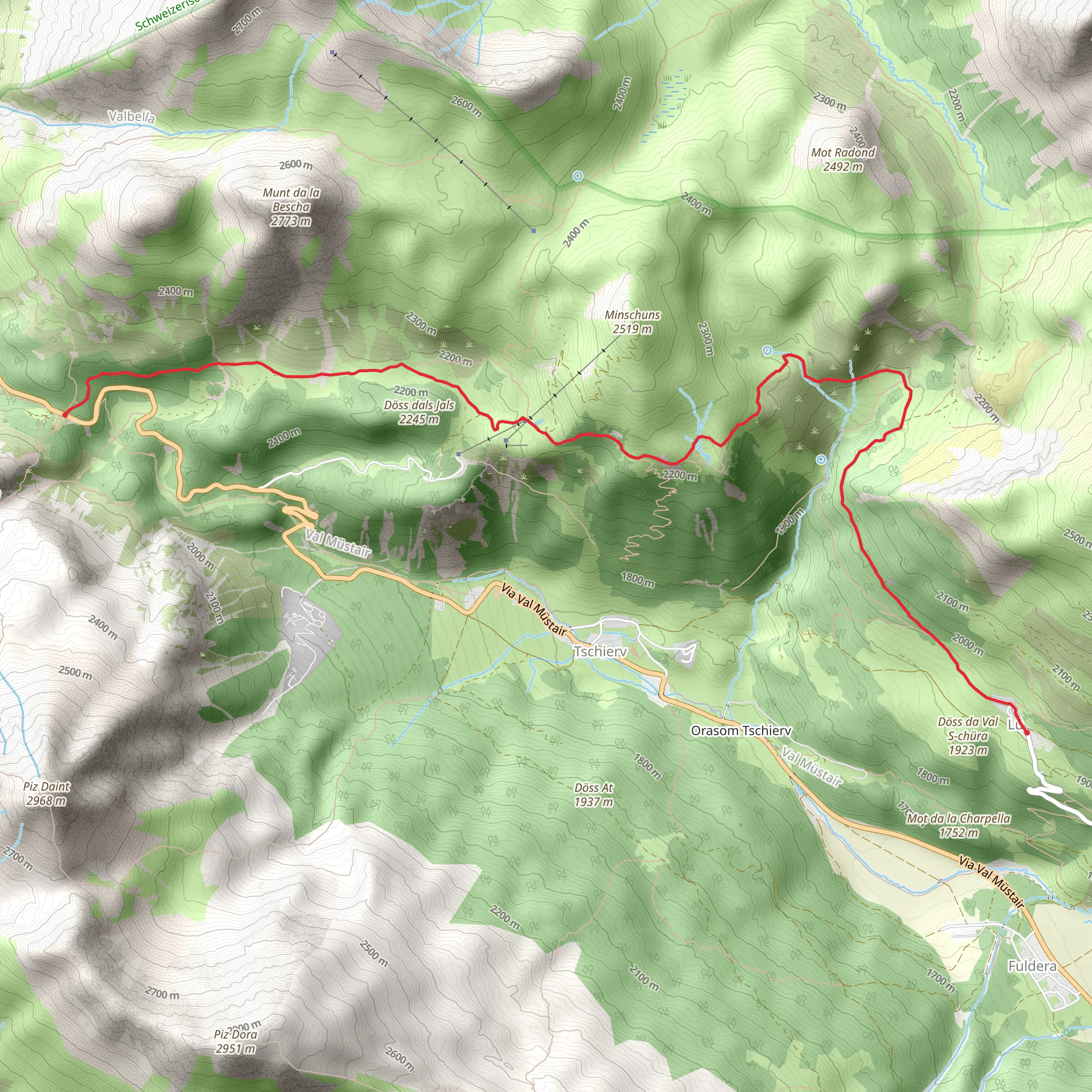 Ofenpass - Lü Trail mobile static map