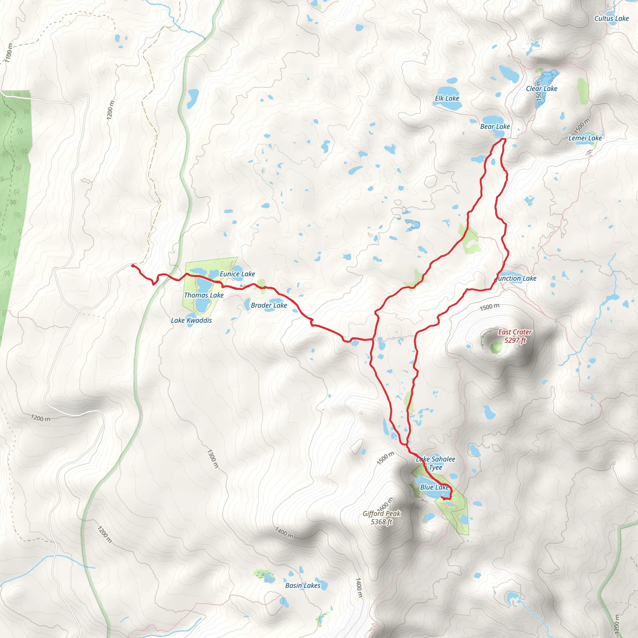 Old Cascase Crest Trail and Thomas Creek Trail mobile static map