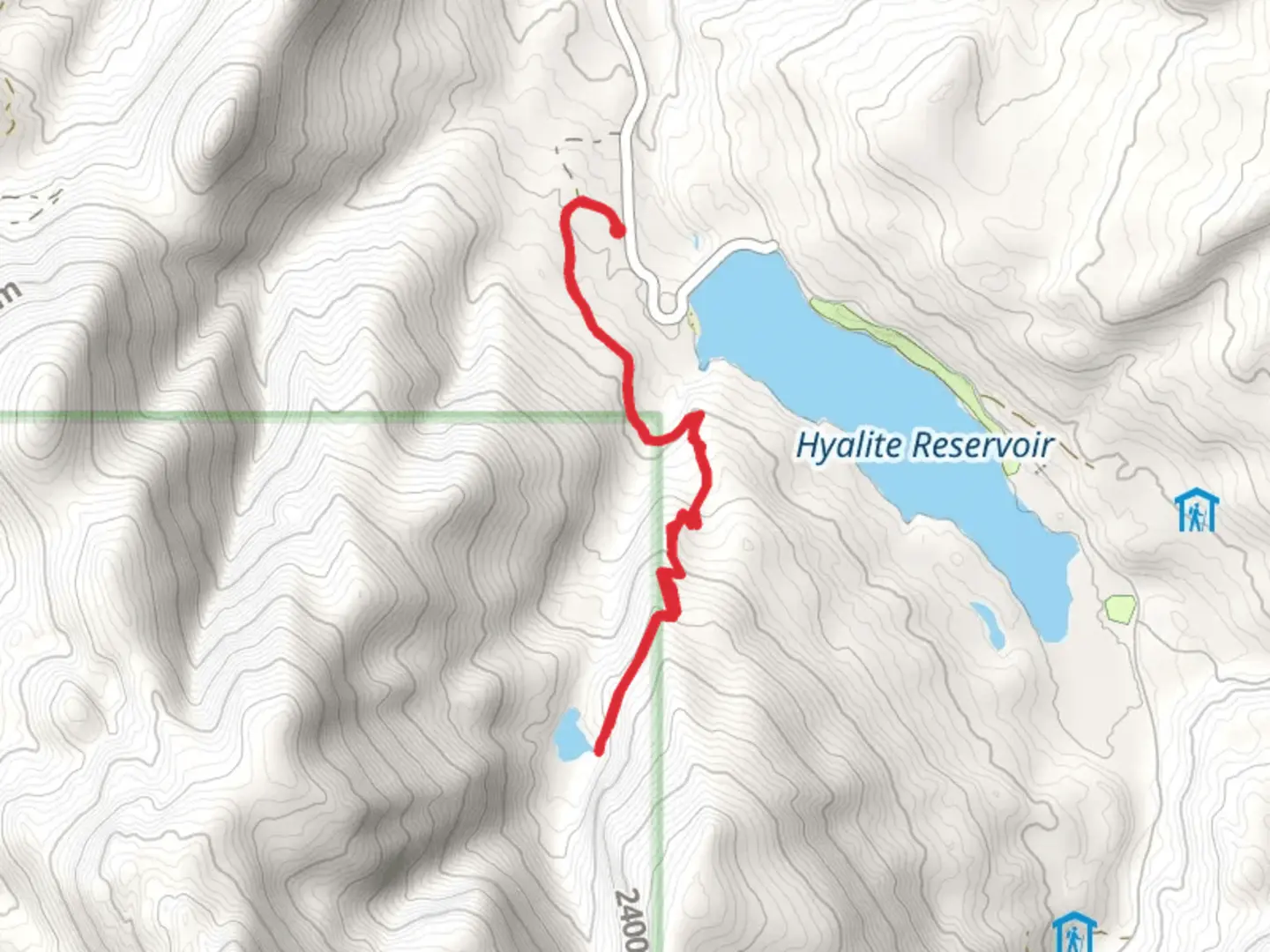 An image depicting the trail Blackmore Lake from Hyalite Canyon Road and its surrounding area.