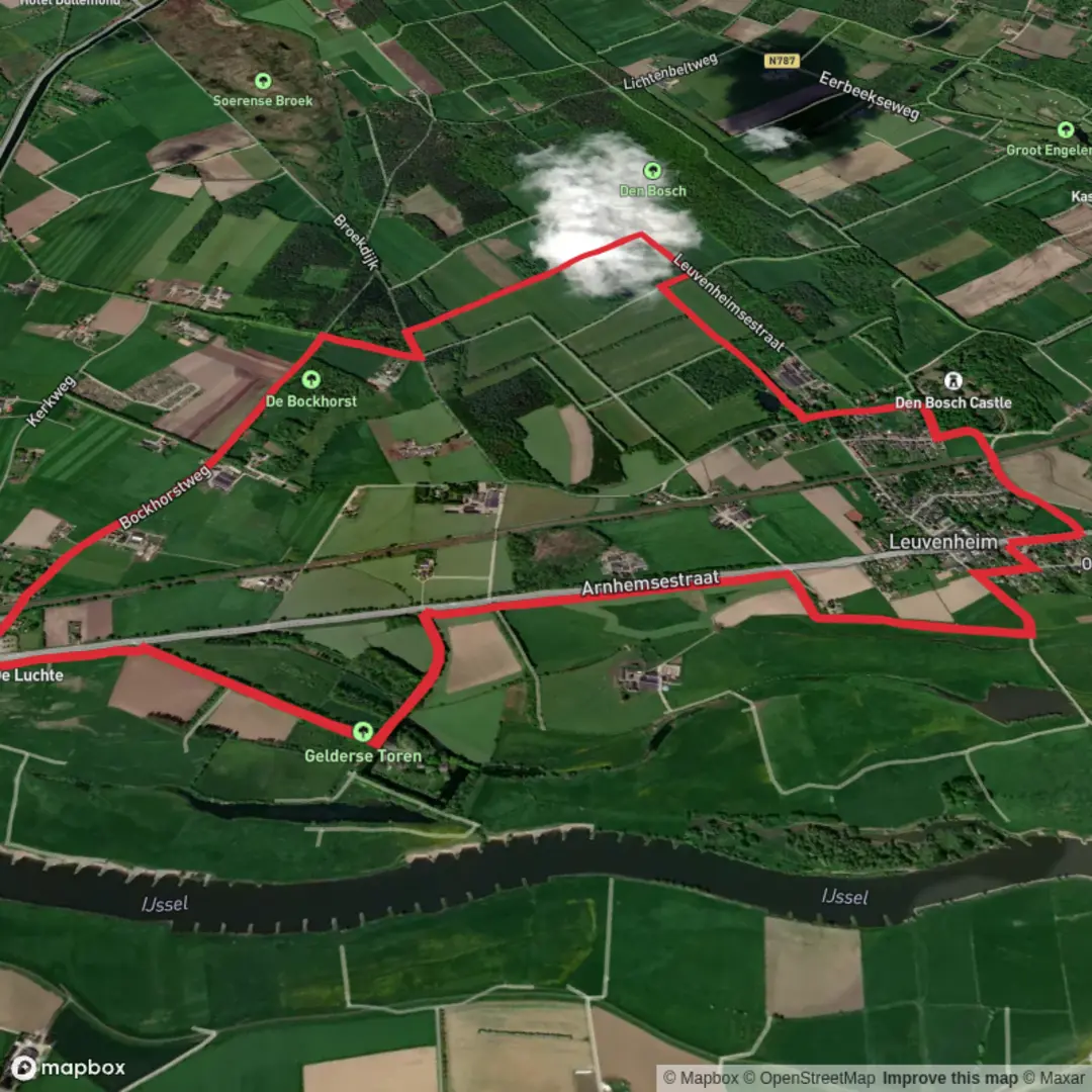 An image depicting the trail Leuvenschepad Hoofd Route and its surrounding area.