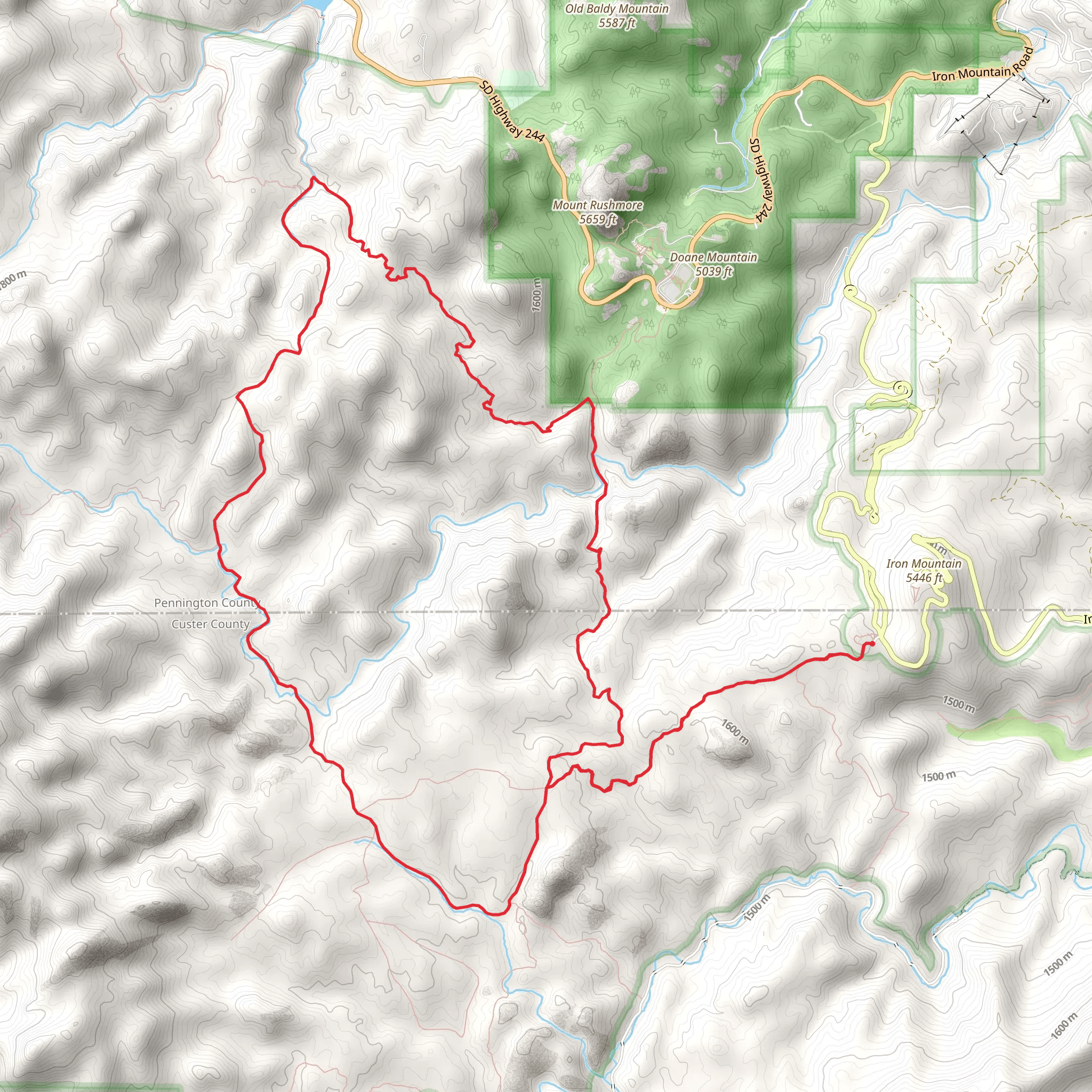 Centennial, Horsethief and Grizzly Loop Trail mobile static map