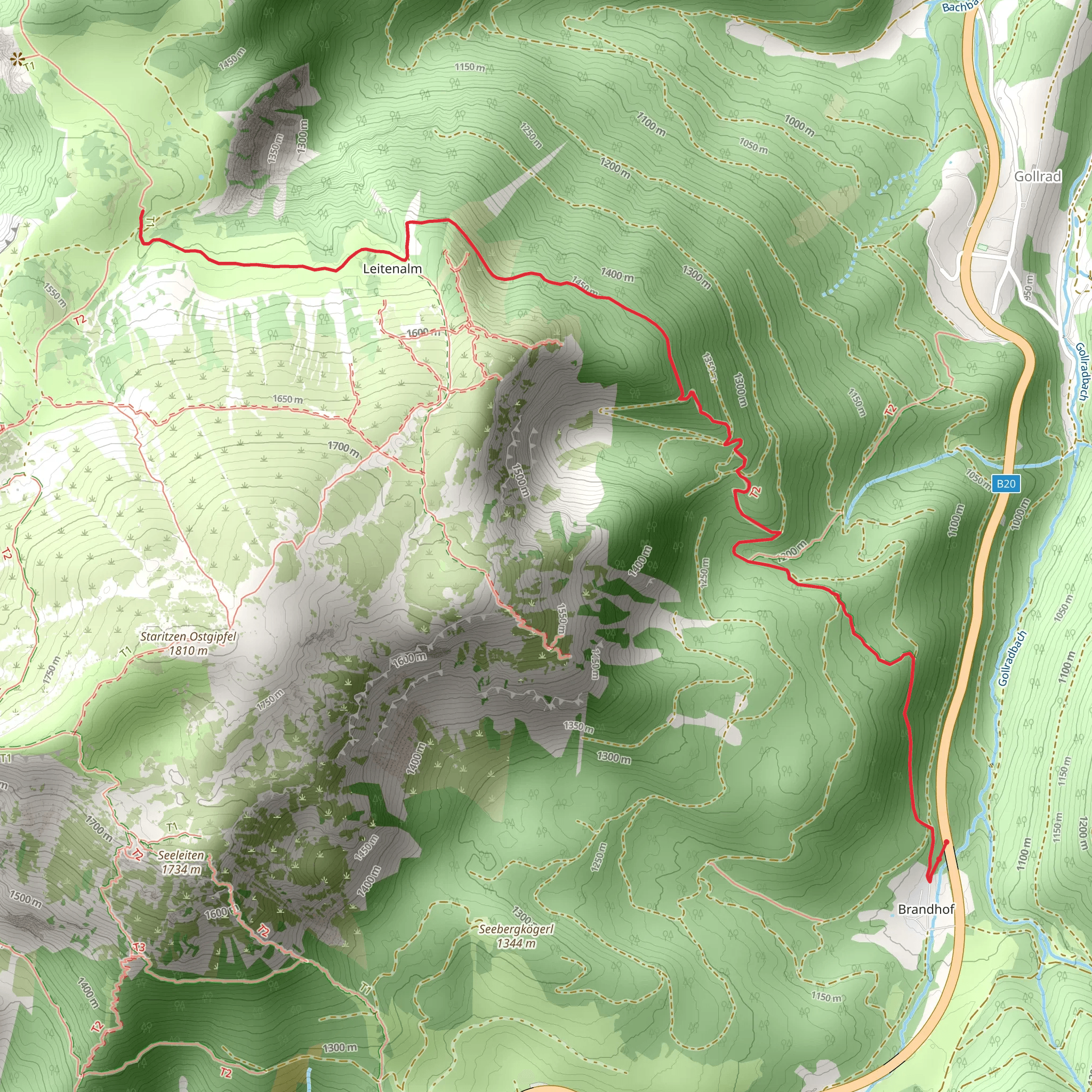 Graualm Hike mobile static map