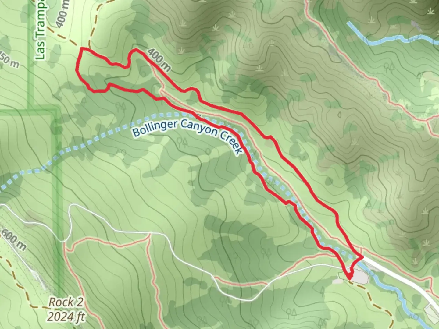 An image depicting the trail Bollinger Creek Loop Trail and its surrounding area.