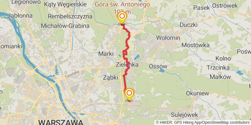 Warsaw Touristic Loop stage 4 Map
