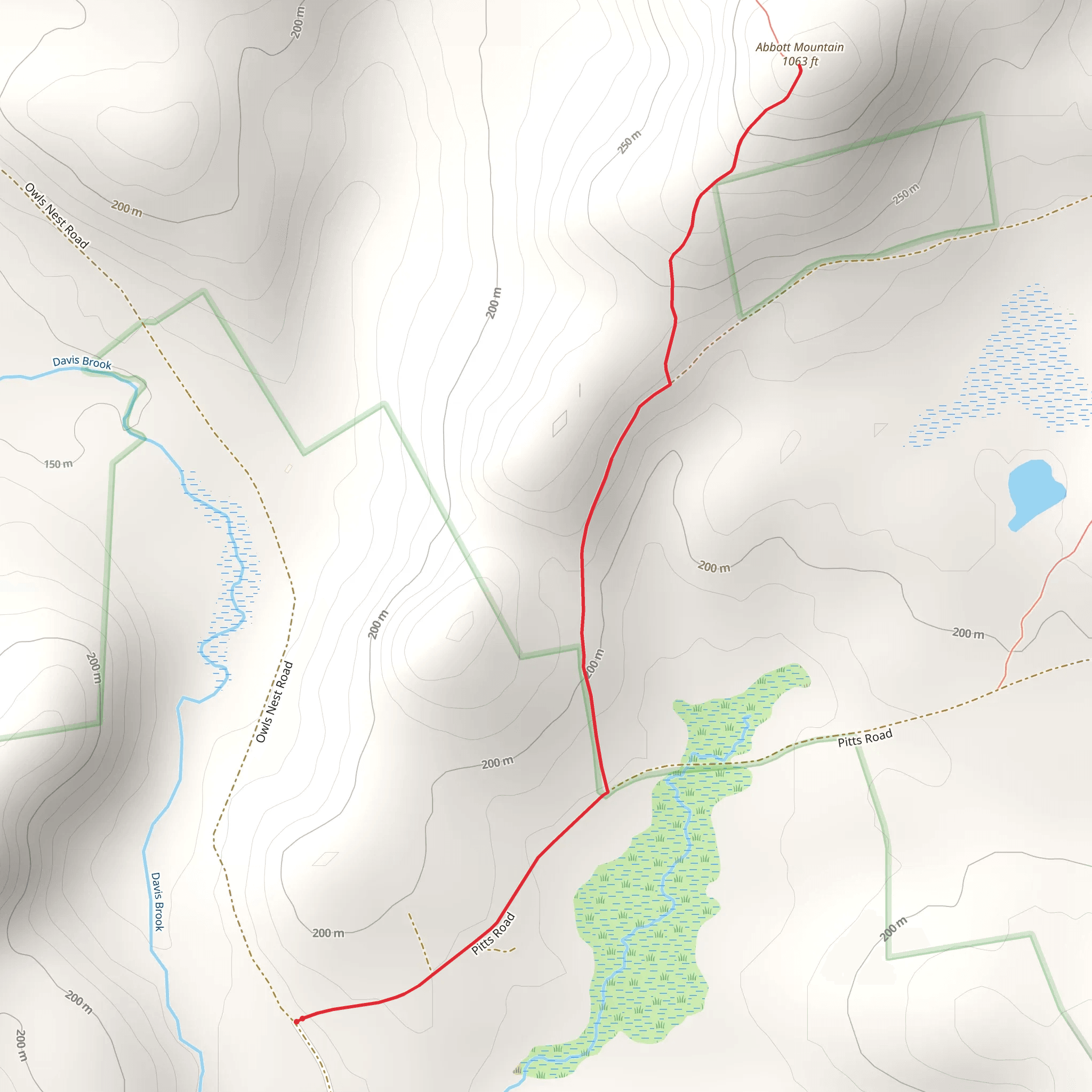 Abbott Mountain from Owls Nest Road mobile static map