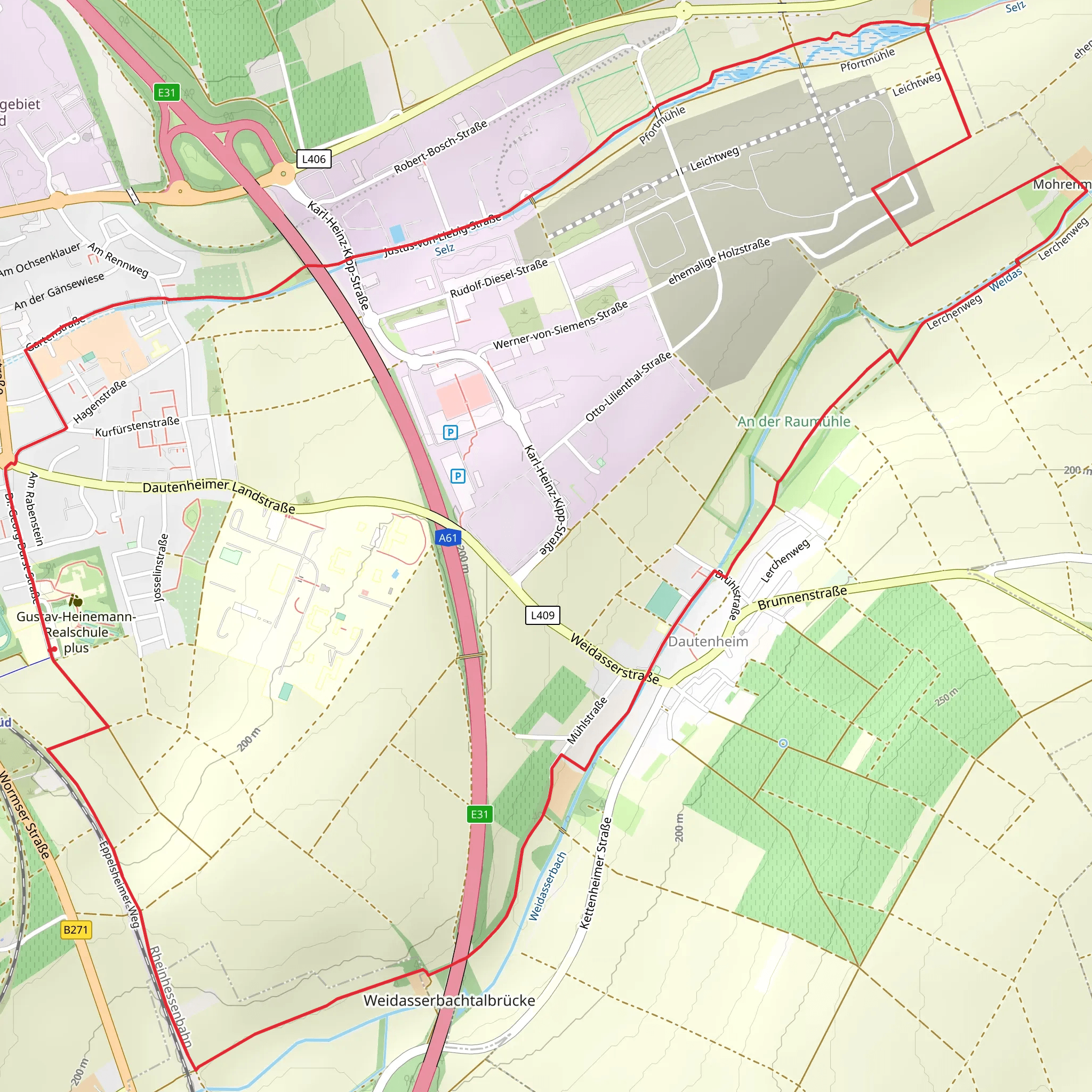 Selz via Saar Rhein Main Weg mobile static map