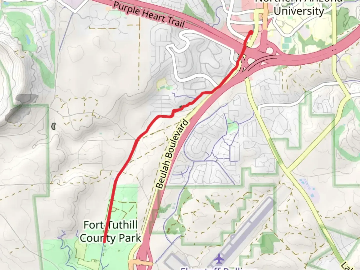 An image depicting the trail Sinclair Wash Trail -FUTS and its surrounding area.