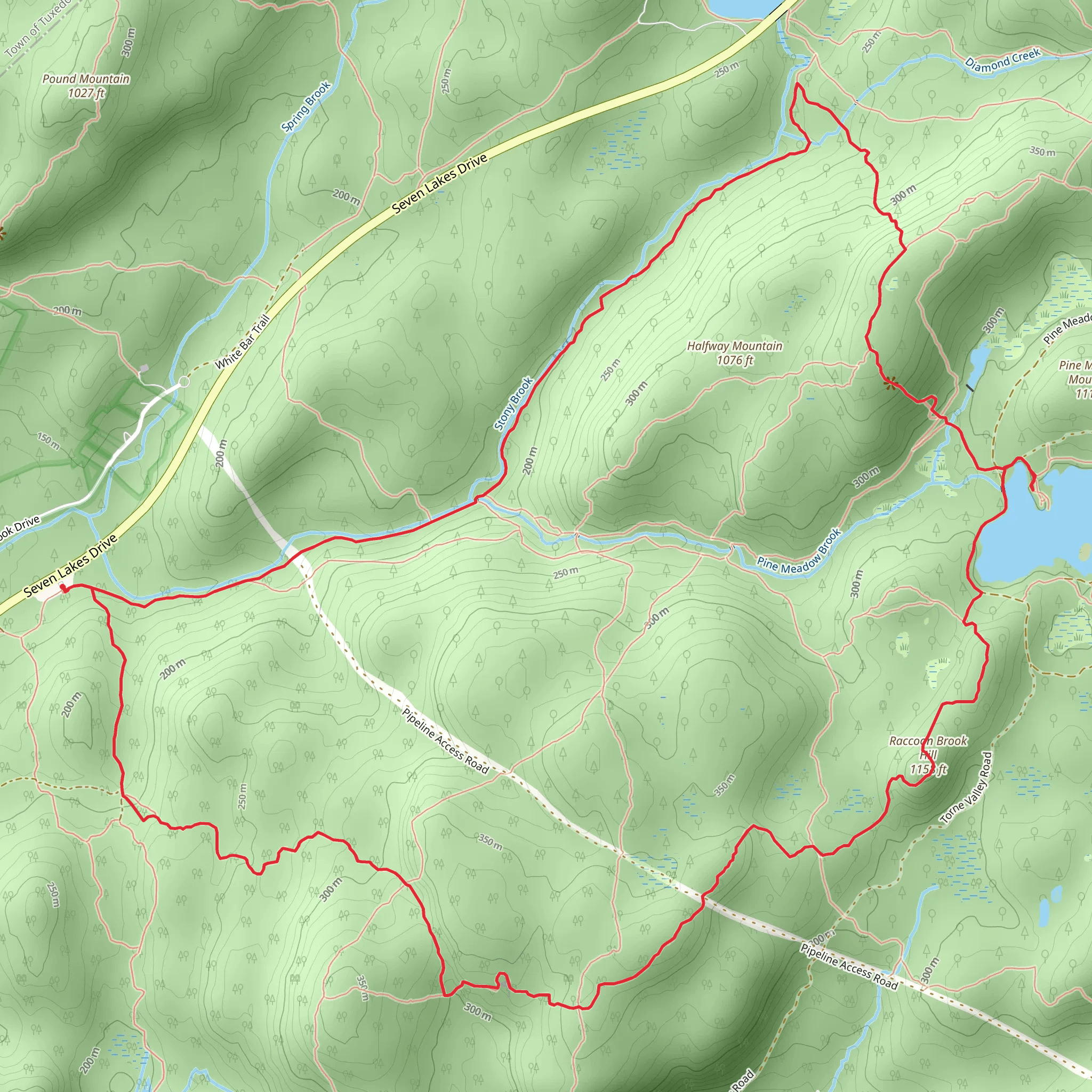 Halfway Mountain, Diamond Mountain and Pine Meadow Lake Loop mobile static map