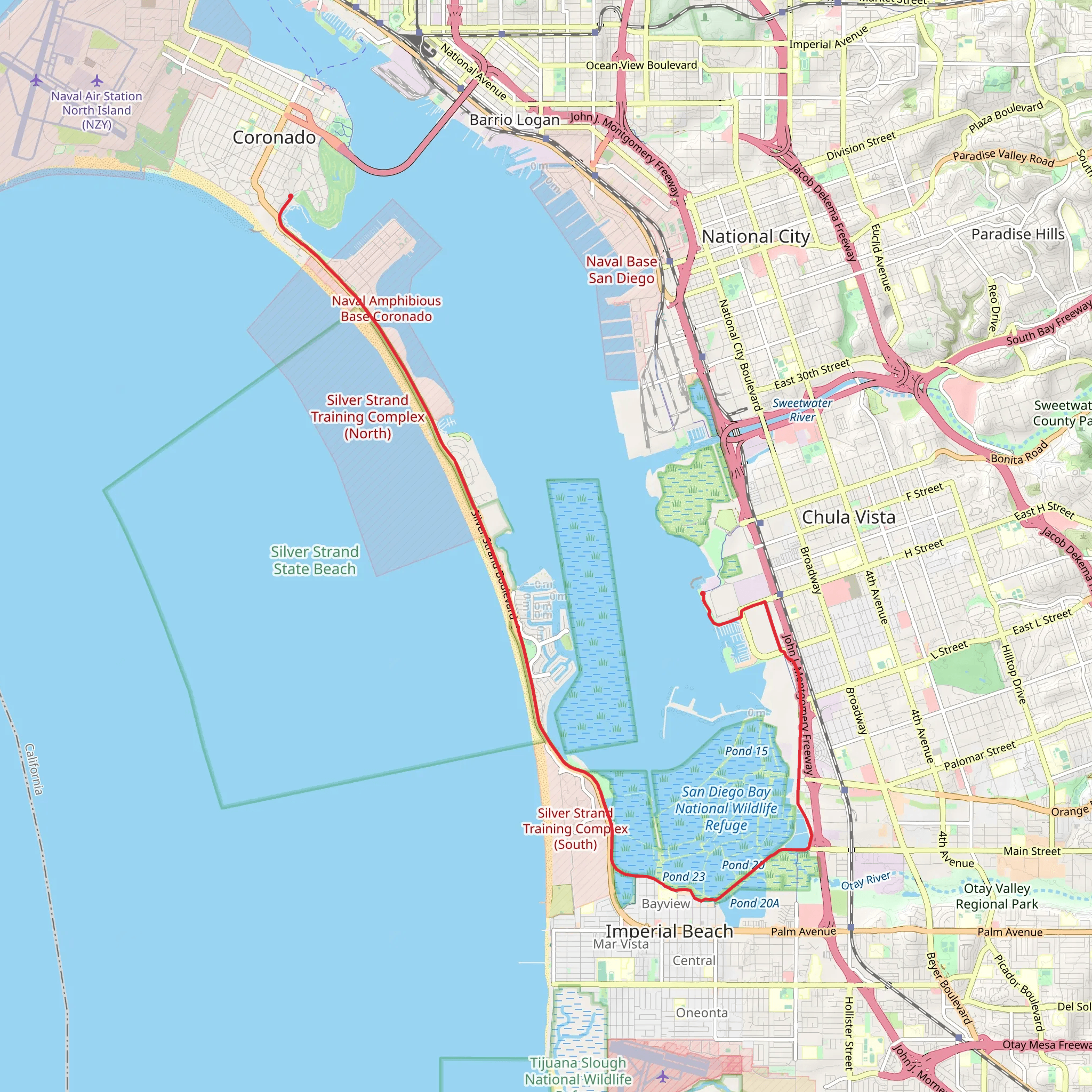 Bayshore Bikeway mobile static map