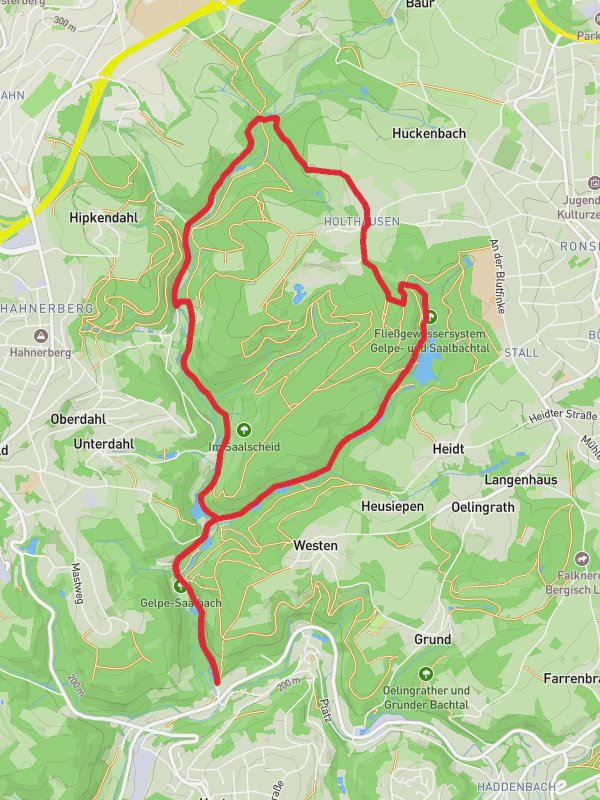 Gelpe-Saalbach and Im Saalscheid Loop via Wuppertaler Rundweg