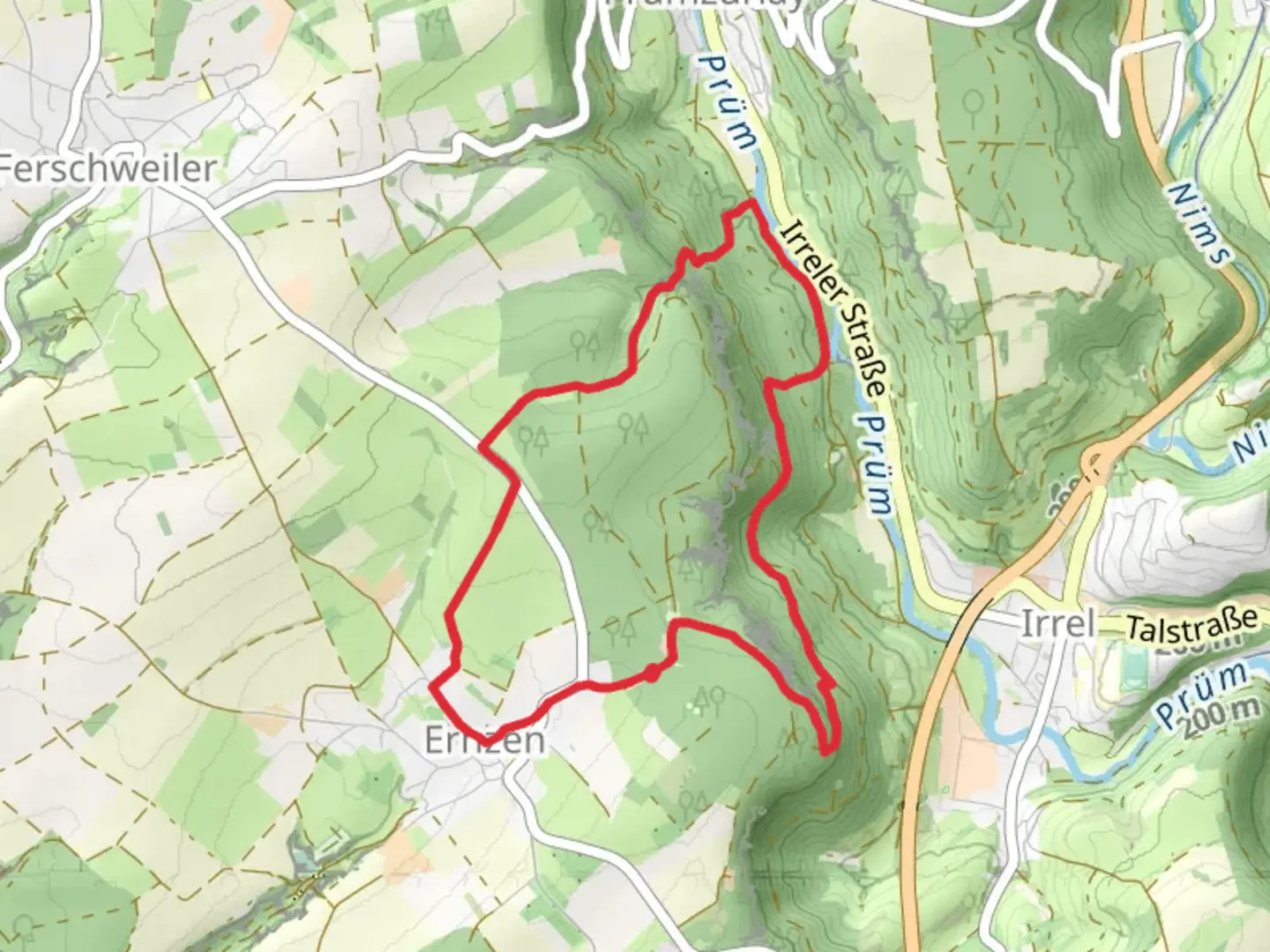 An image depicting the trail Labyrinth Loop and its surrounding area.