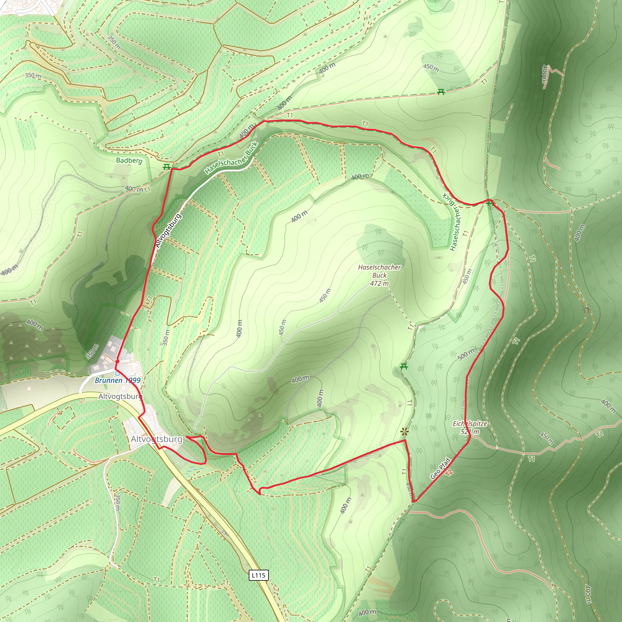Eichelspitze Loop via Oehmdsmatten Schofmatten mobile static map