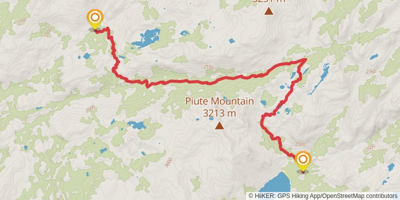 Tahoe To Yosemite Trail stage 14 Map