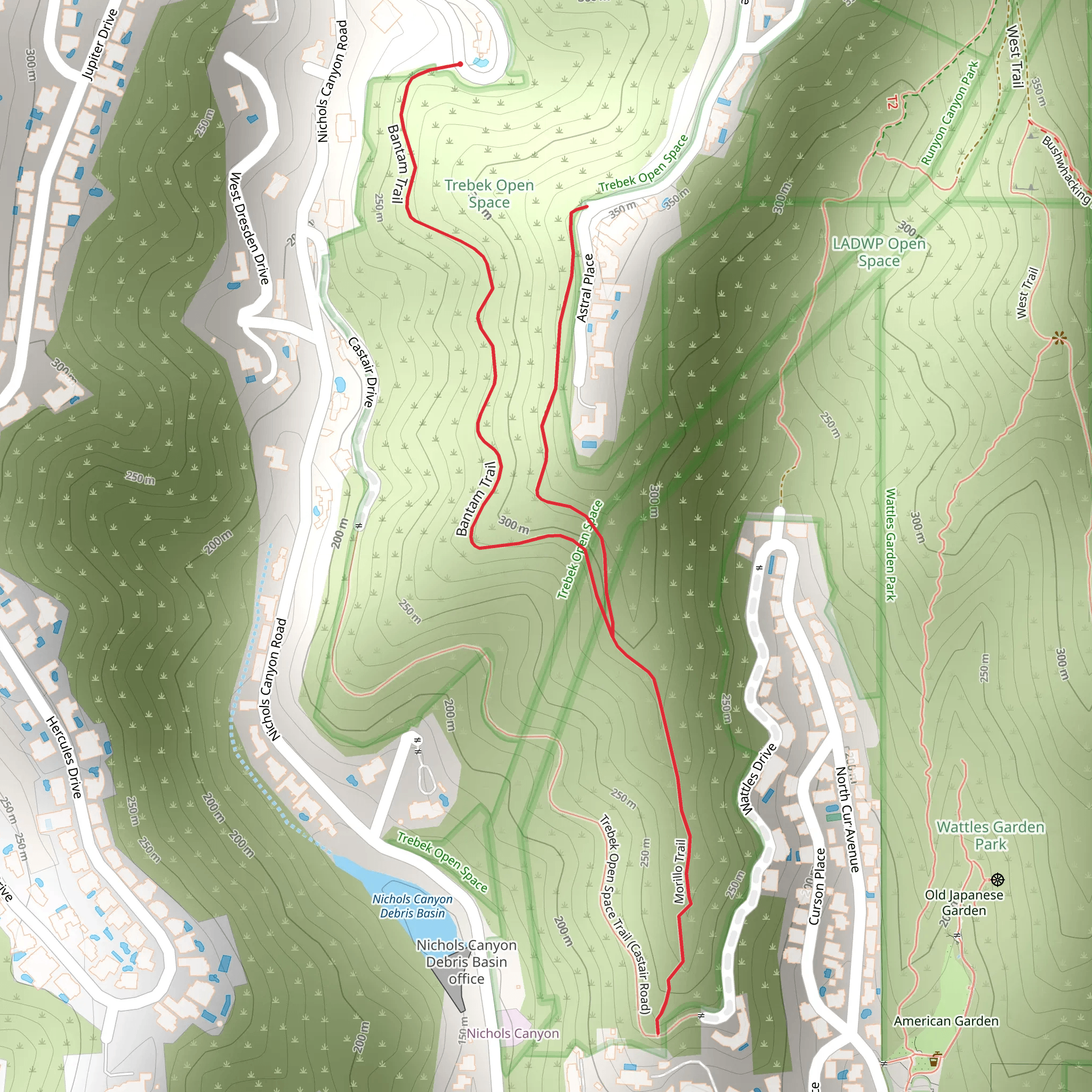 Bantam and Morillo Trail mobile static map