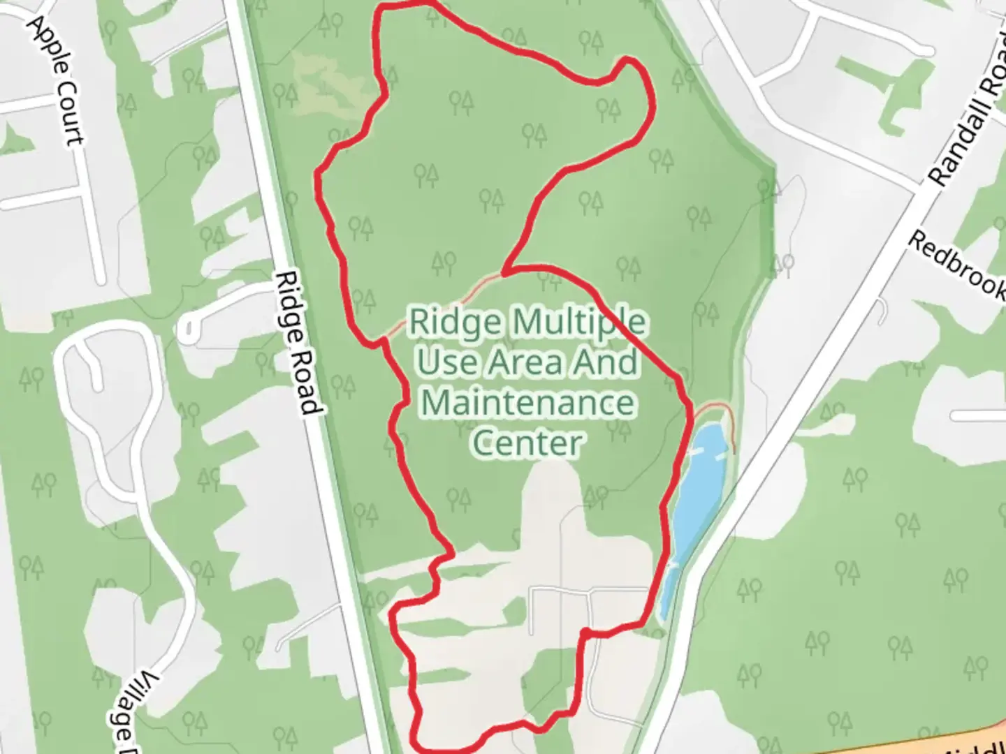 An image depicting the trail Randall Pond and Red Trail Loop and its surrounding area.