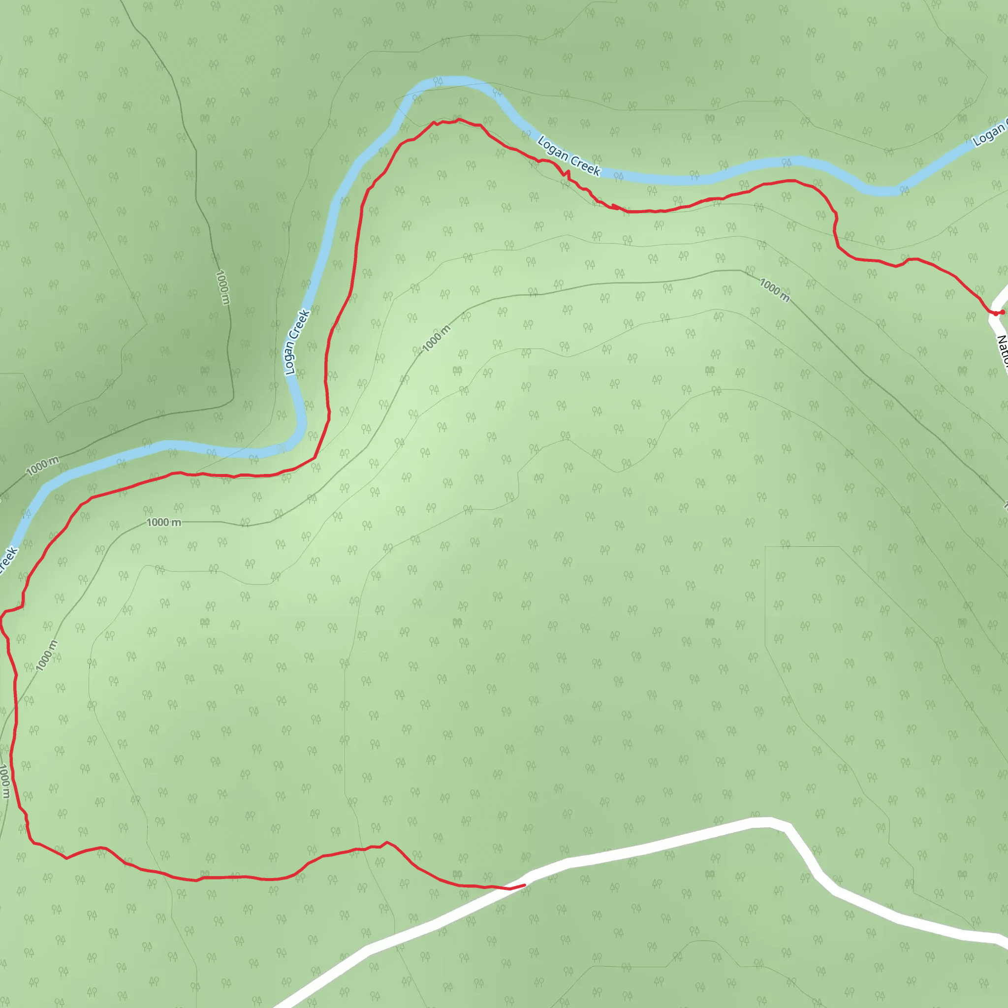 Logan Creek Trail mobile static map