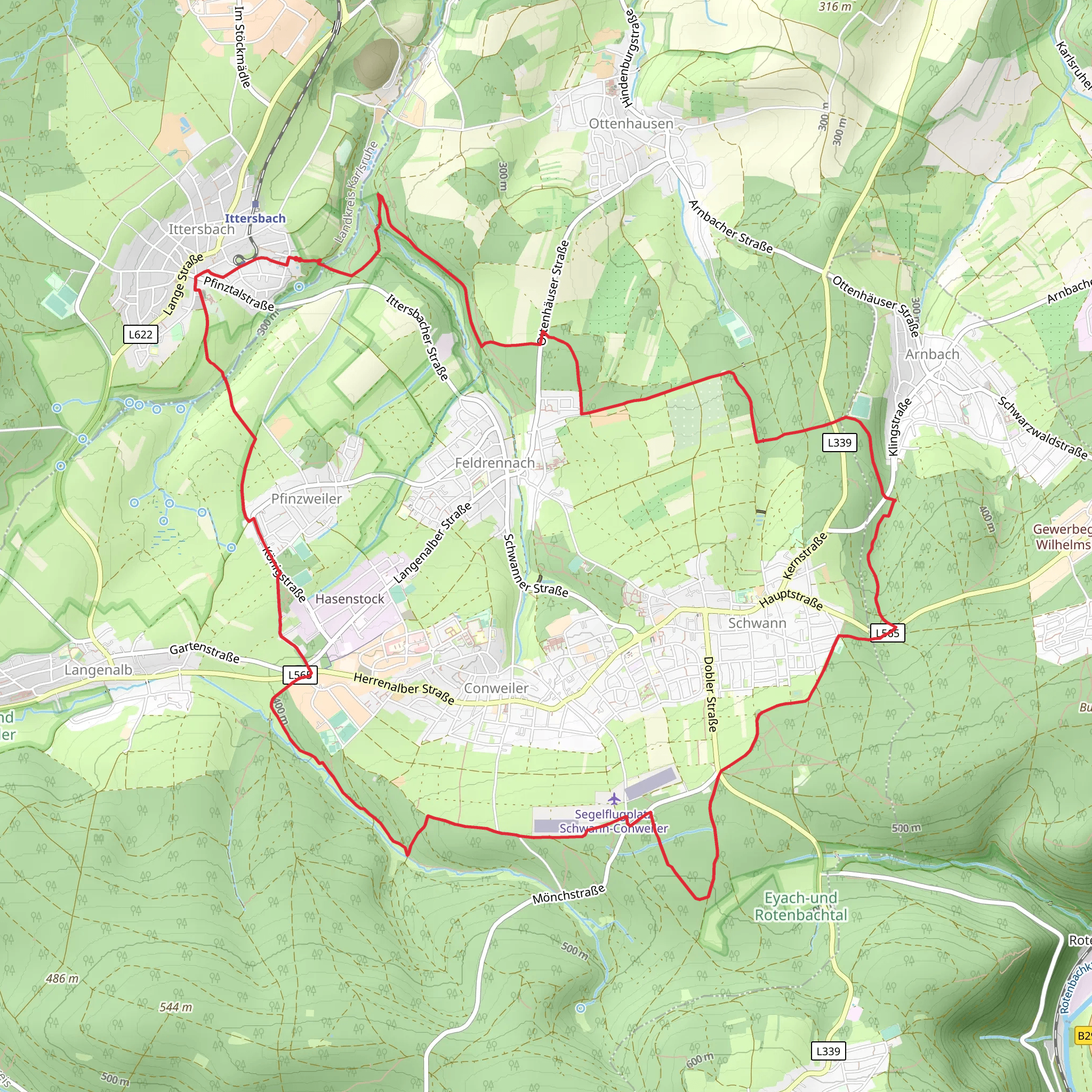 Ittersbach and Cornweiler Loop mobile static map
