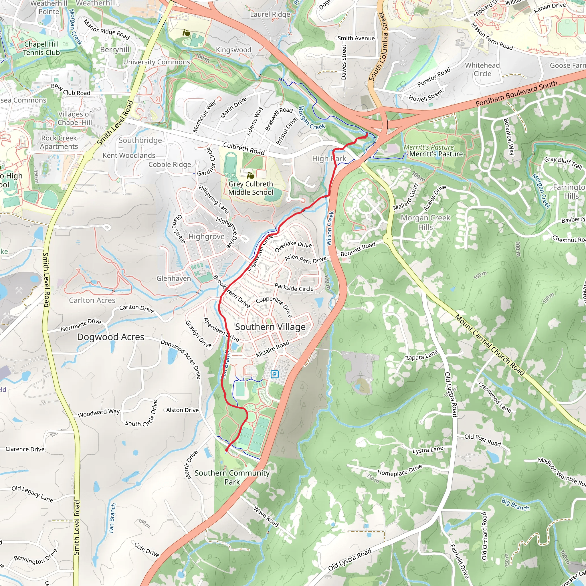 Fan Branch Trail mobile static map